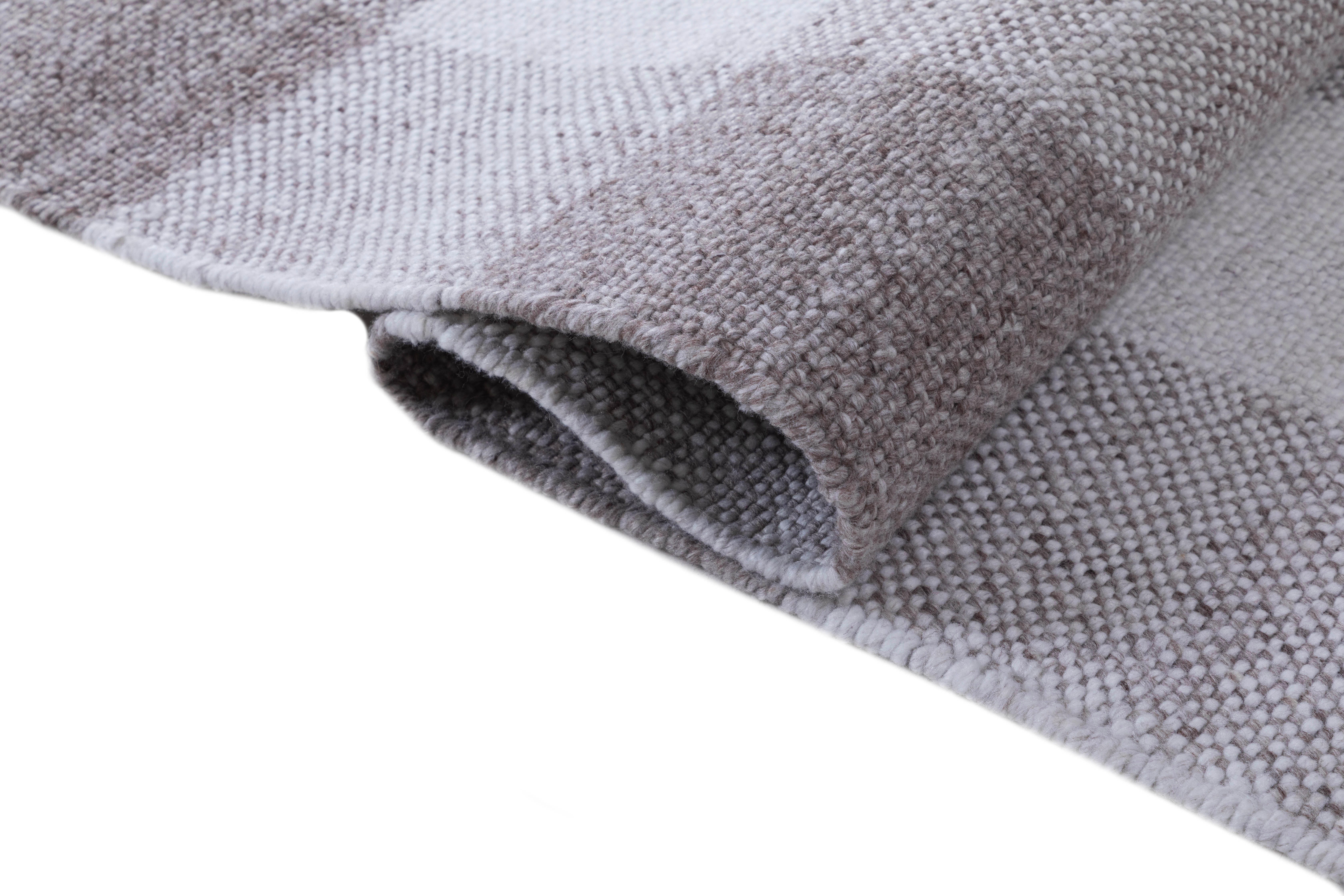 Terra by Obeetee Gingham 7'9" x 9'6" Area Rug, Mocha/White, large