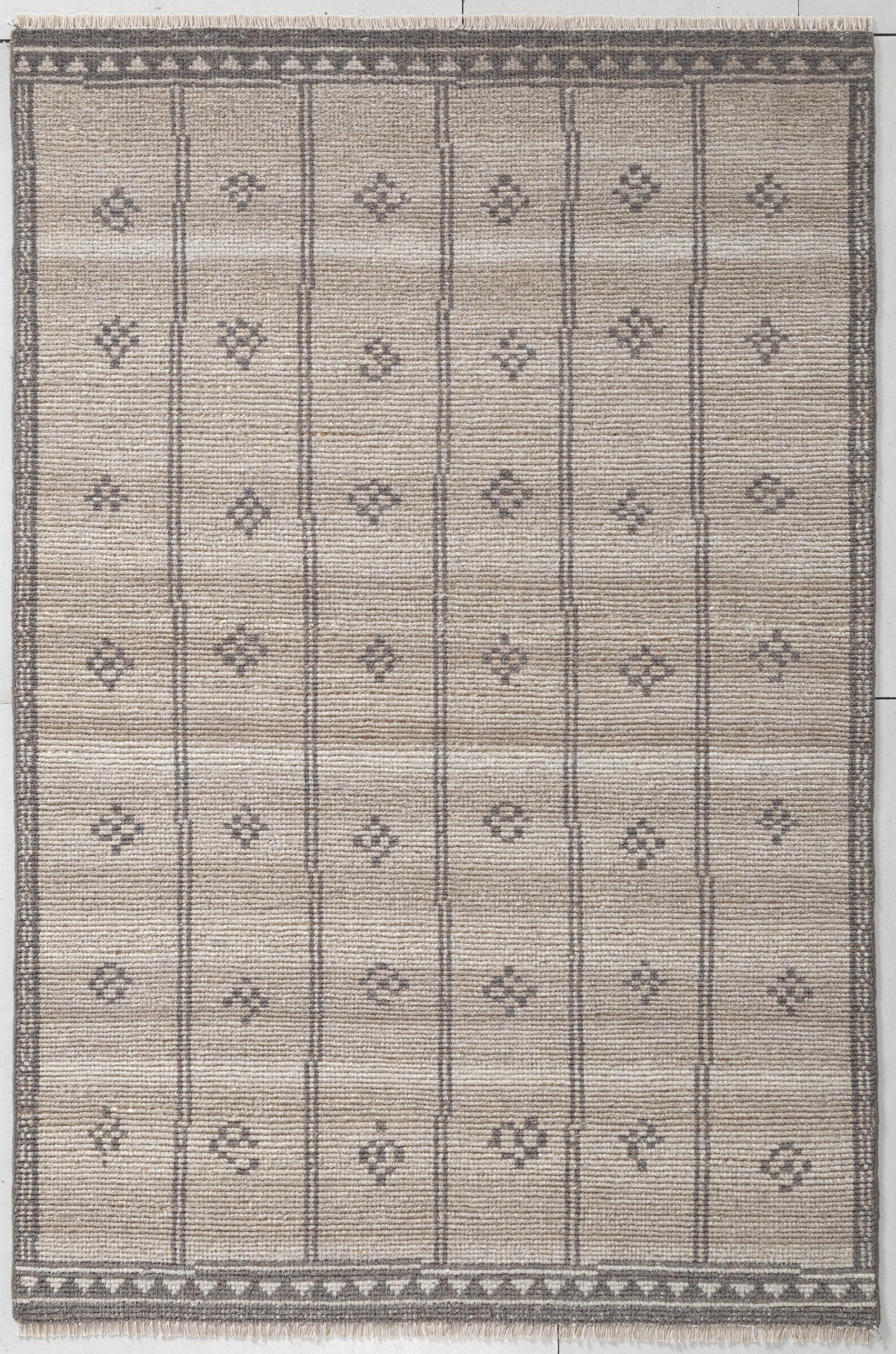 Terra by Obeetee Morrocan Stripe 2' x 3' Area Rug, Beige/Gray, large
