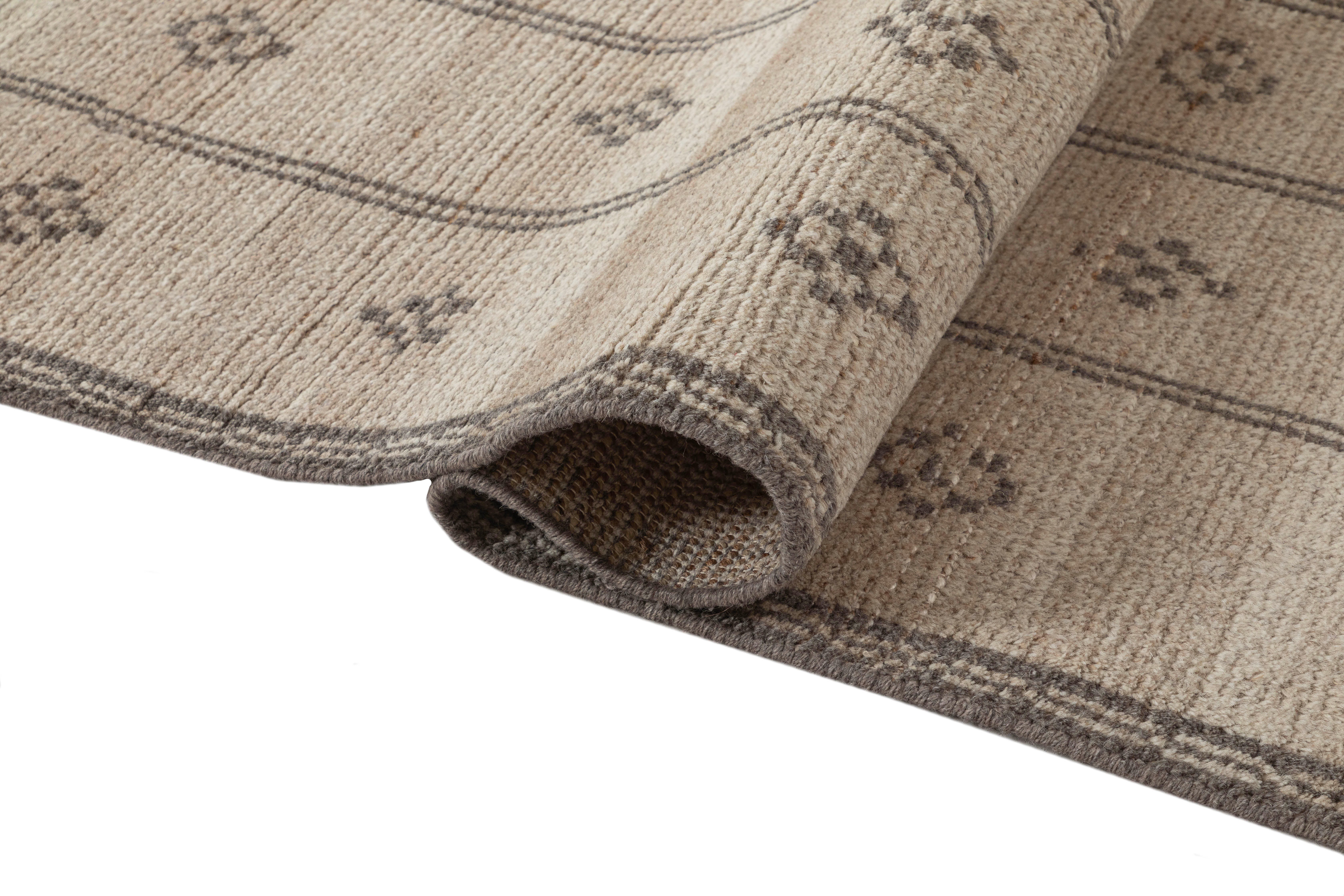 Terra by Obeetee Morrocan Stripe 2' x 3' Area Rug, Beige/Gray, large