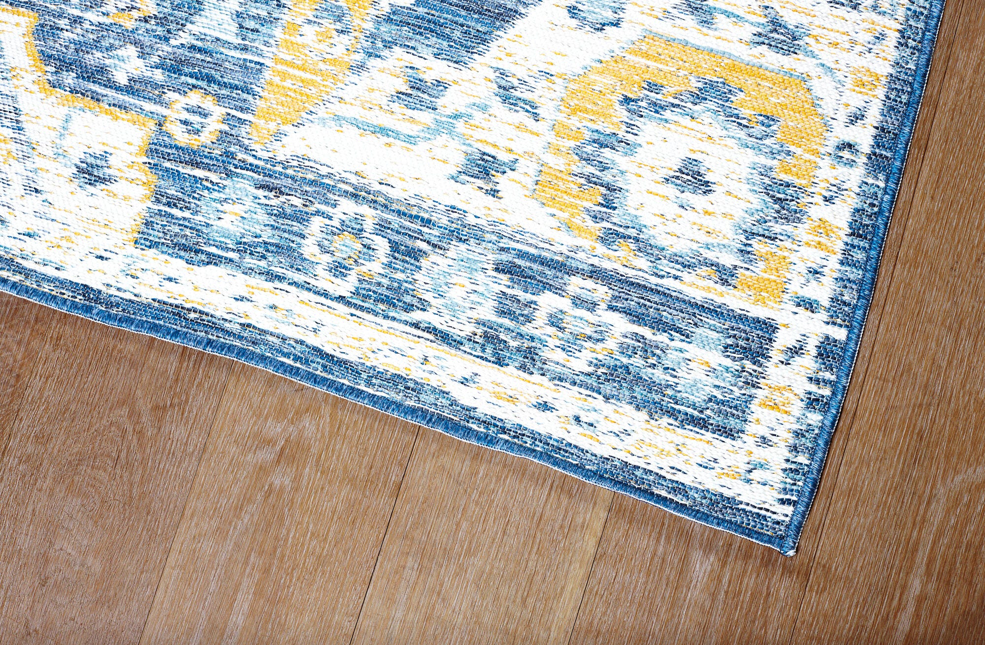 Terra by Obeetee Medallion 2' x 7'6" Runner Rug, Blue/Mustard, large