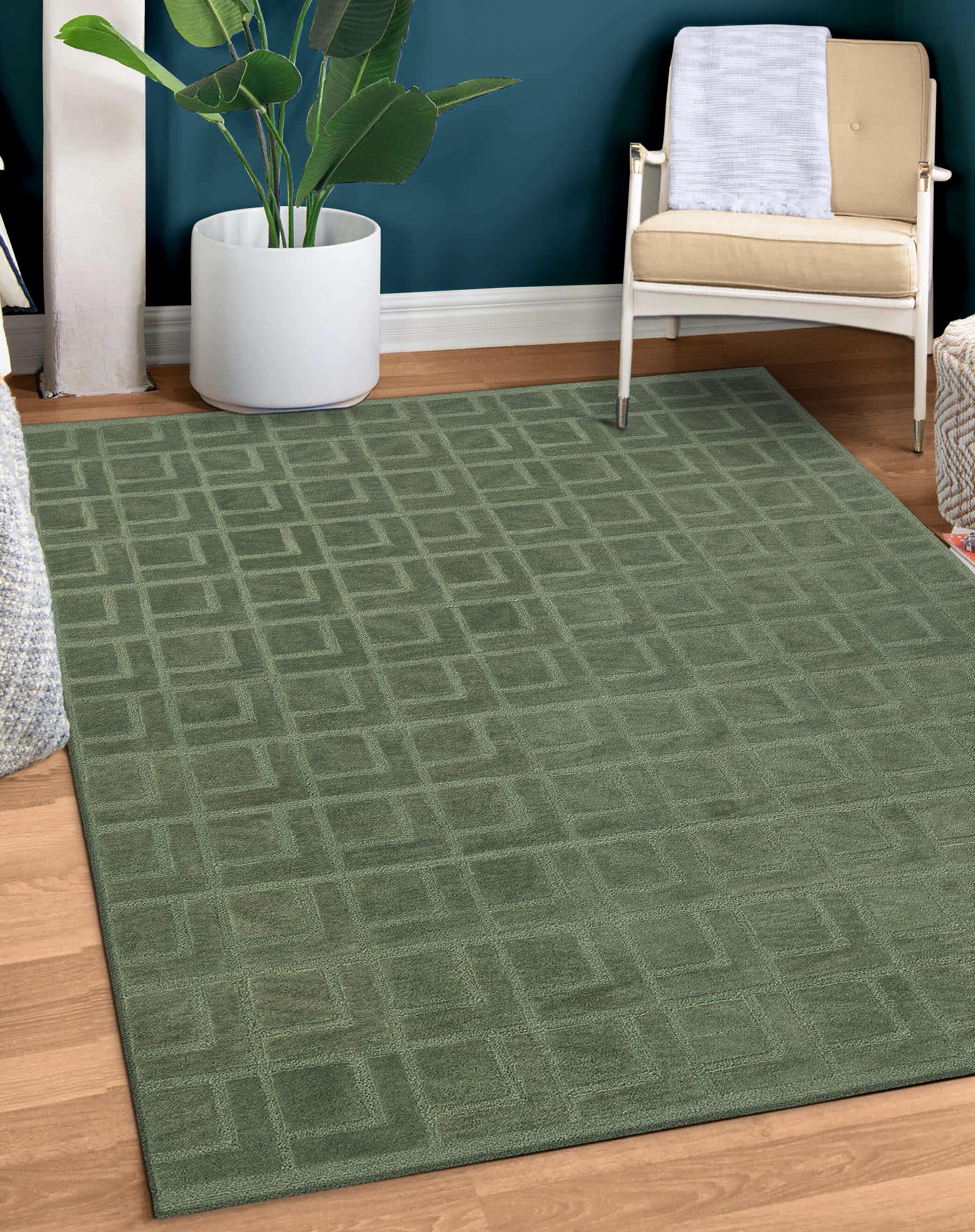 Terra by Obeetee Verde 3'1" x 5' Area Rug, Green, rollover