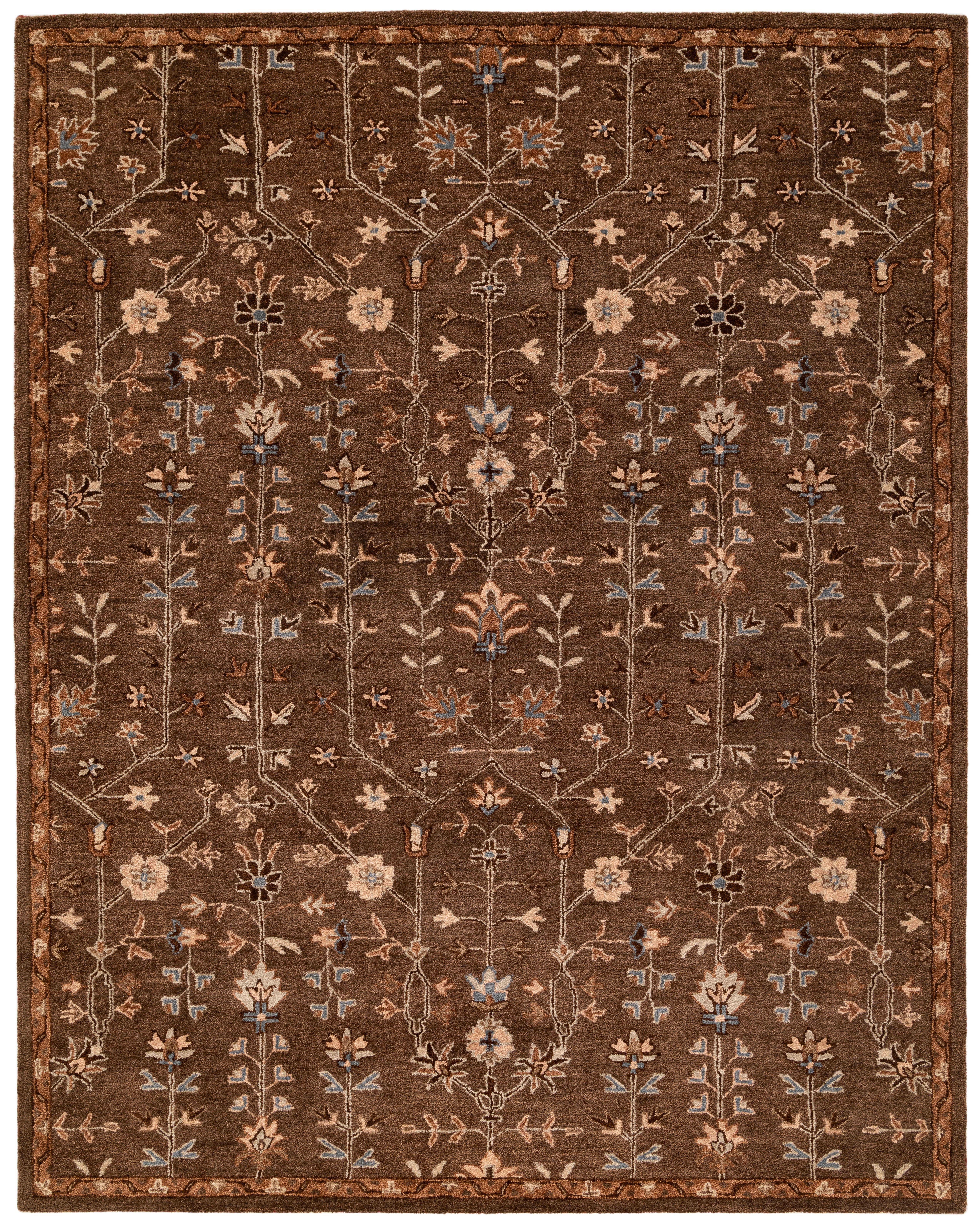 Terra by Obeetee Siba 7'9" x 9'9" Area Rug, Brown, large