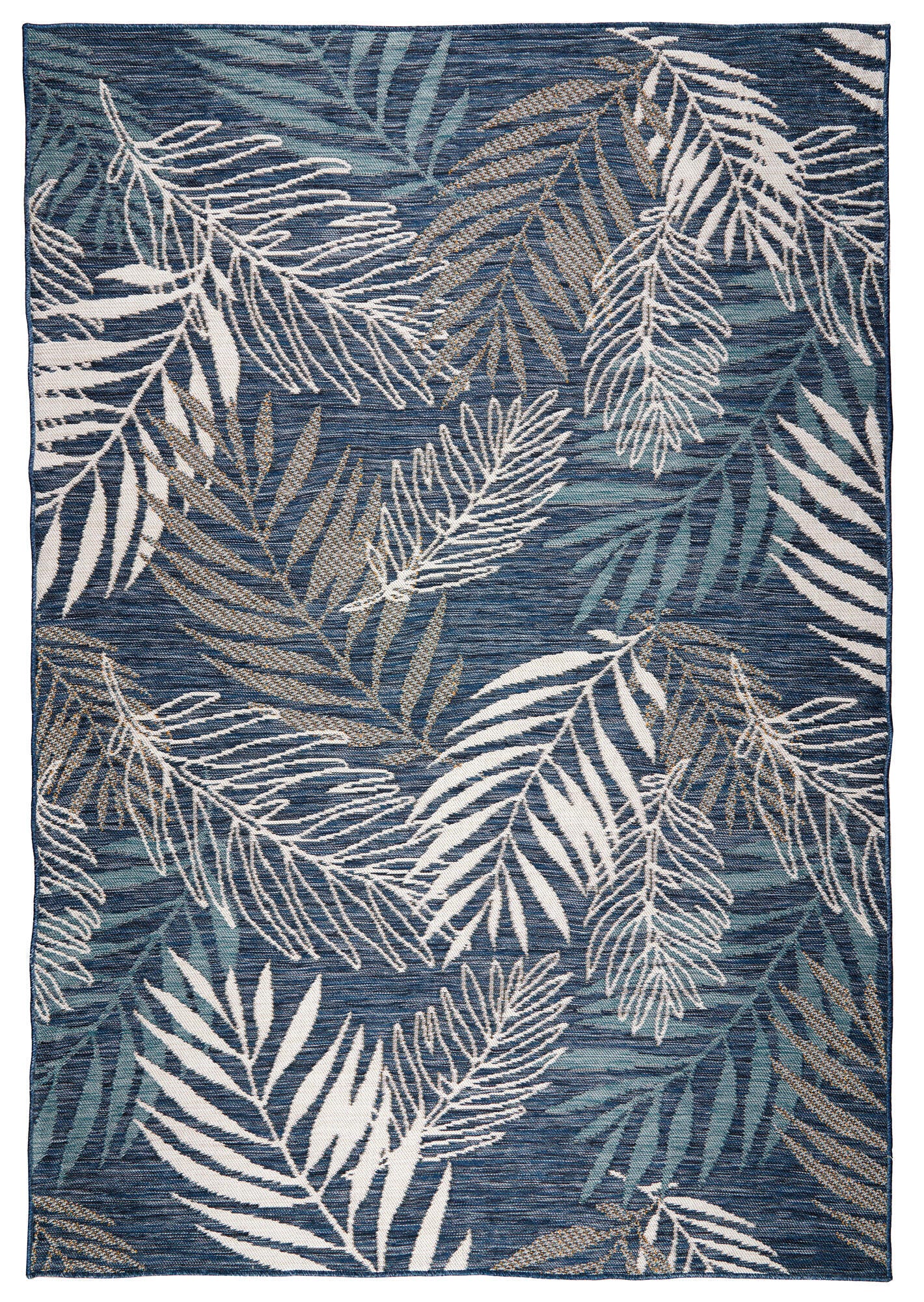 Terra by Obeetee Vines 7'11" x 9'10" Area Rug, Blue, large