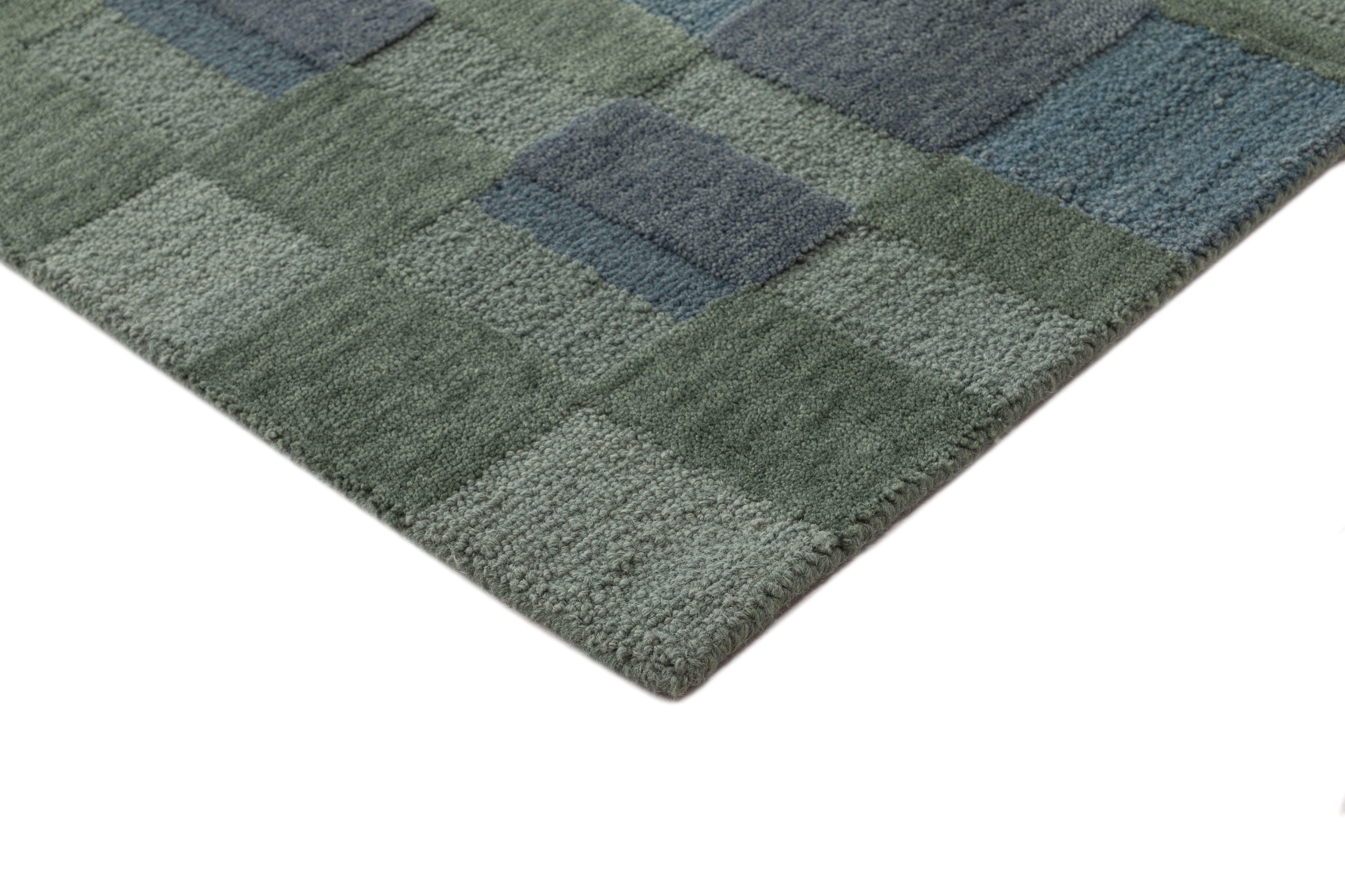 Terra by Obeetee Gemo 2'1" x 3' Area Rug, Green/Blue, large