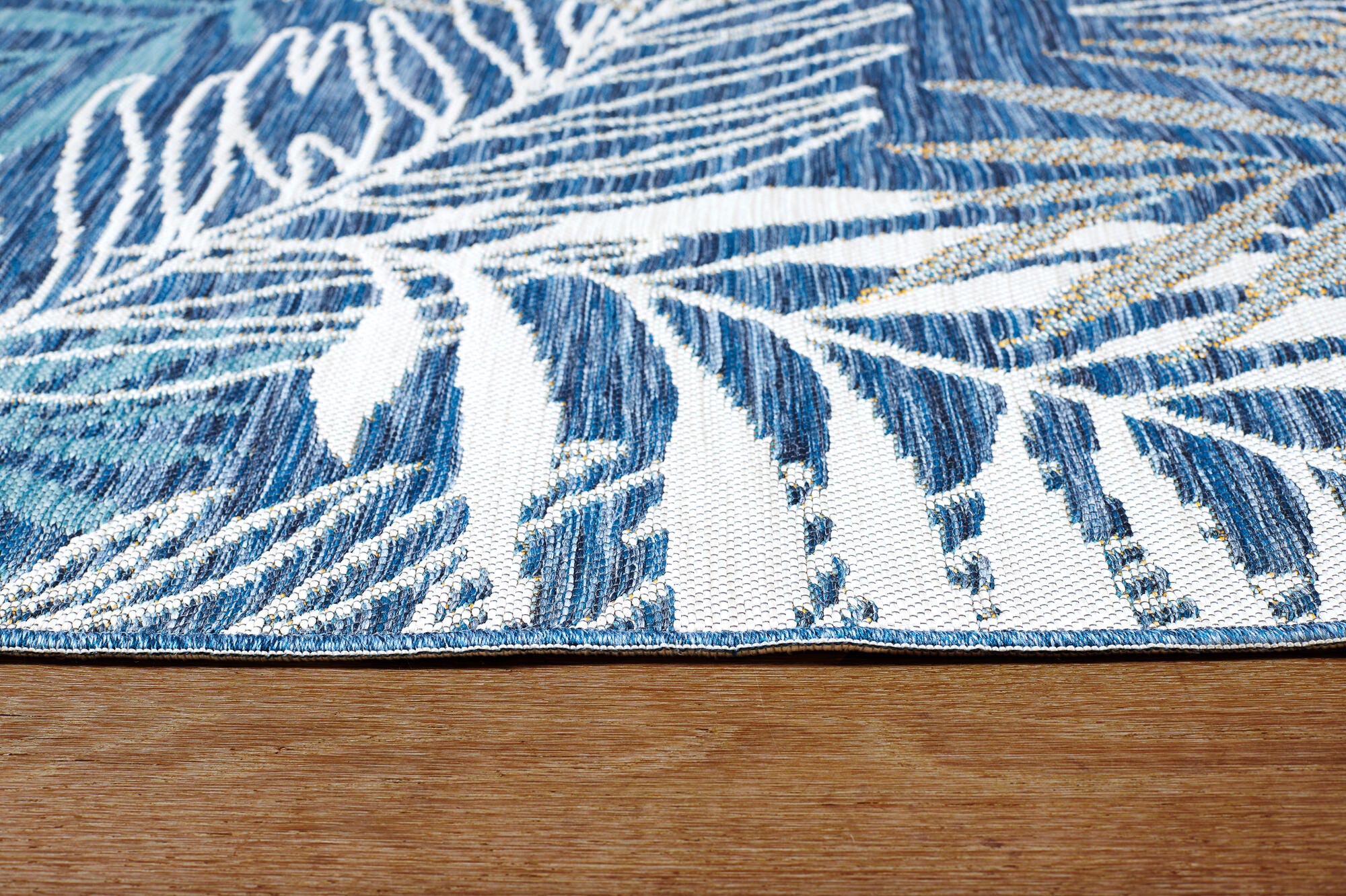 Terra by Obeetee Vines 5'3" x 7'3" Area Rug, Blue, large