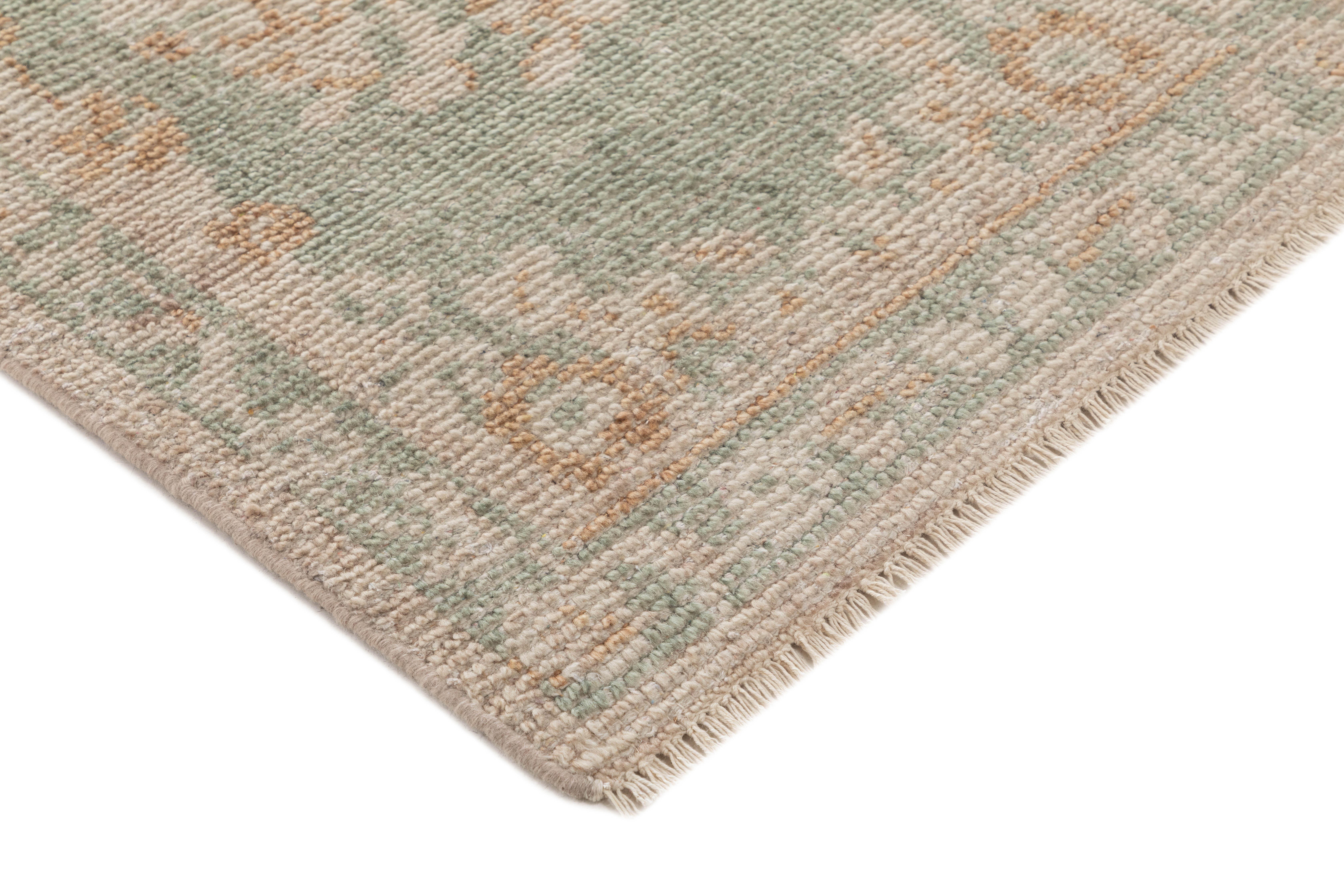 Terra by Obeetee Mercia 5'1" x 8' Area Rug, Green/Beige, large