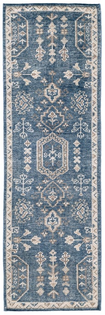 Terra by Obeetee Morrisa 2'7" x 8' Runner Rug, Blue/Beige