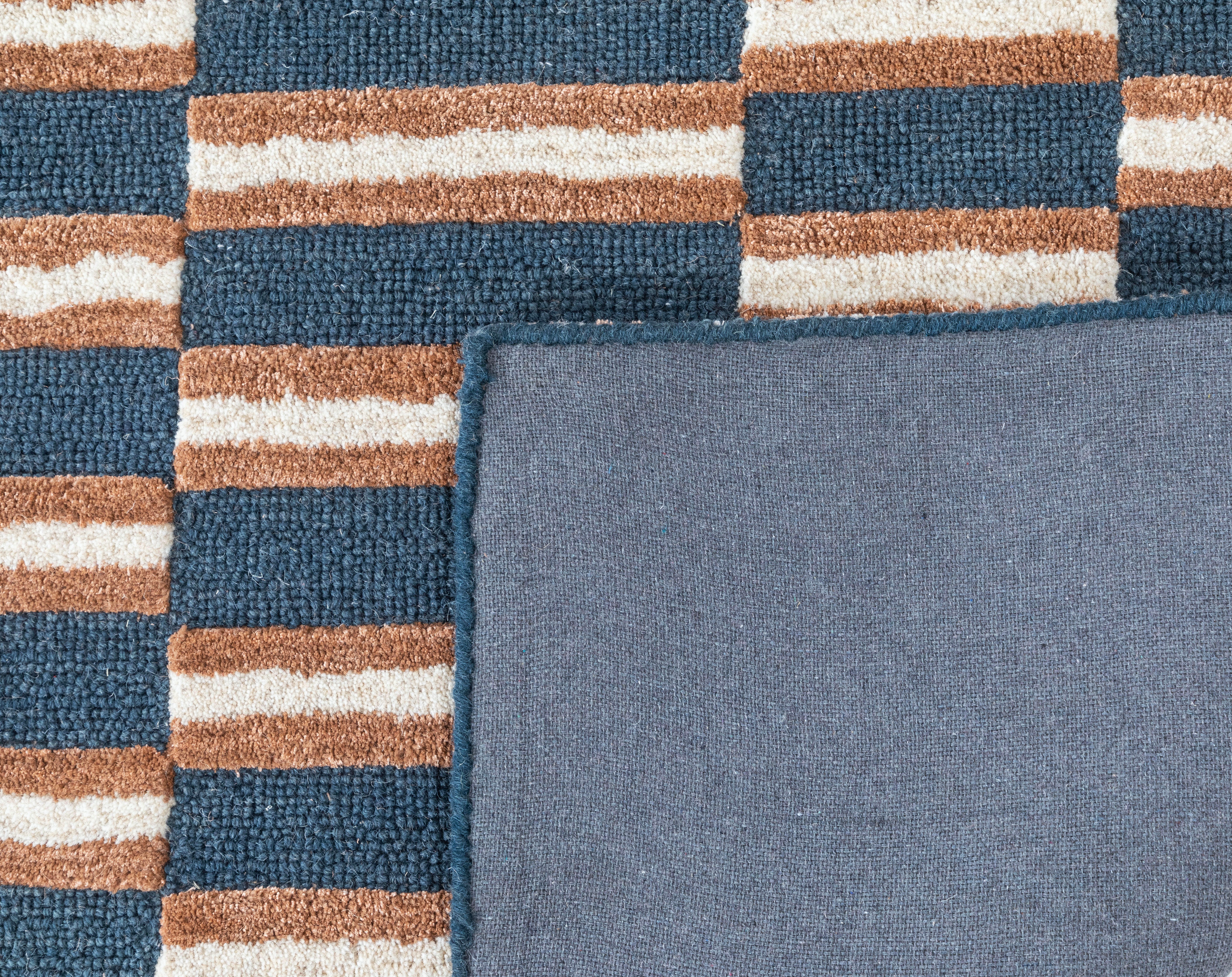 Terra by Obeetee Willa 2' x 3' Area Rug, Blue/Tan, large
