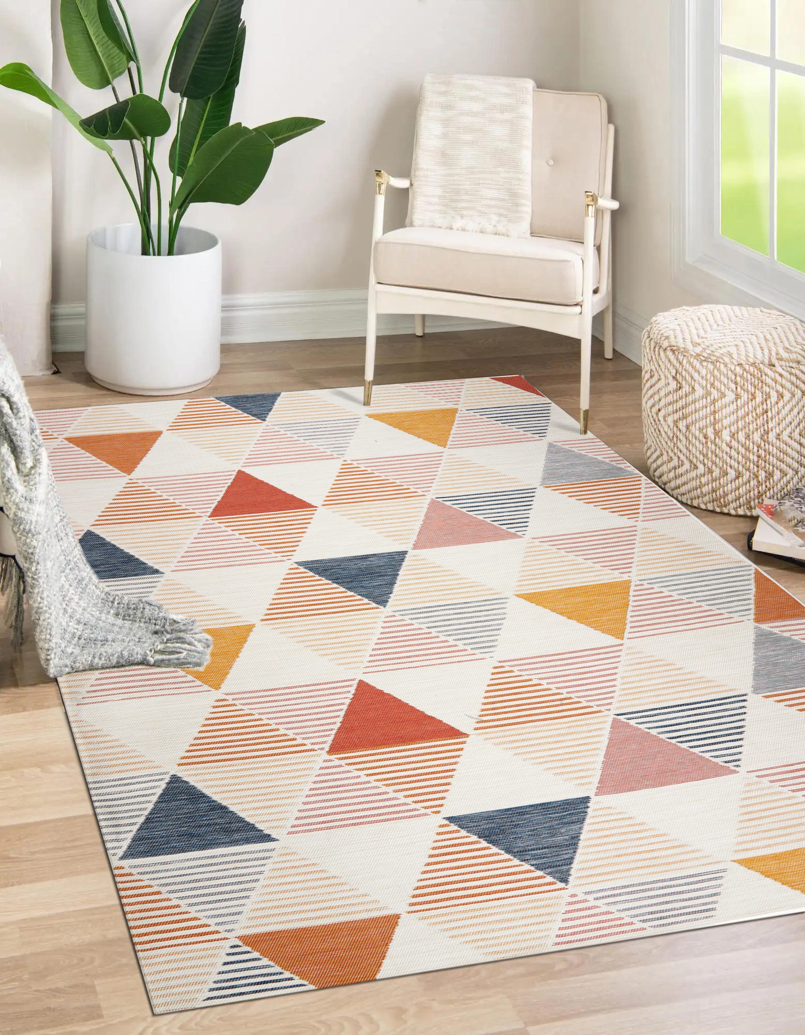 Terra by Obeetee Triangles 7'11" x 9'10" Area Rug, Multi, rollover
