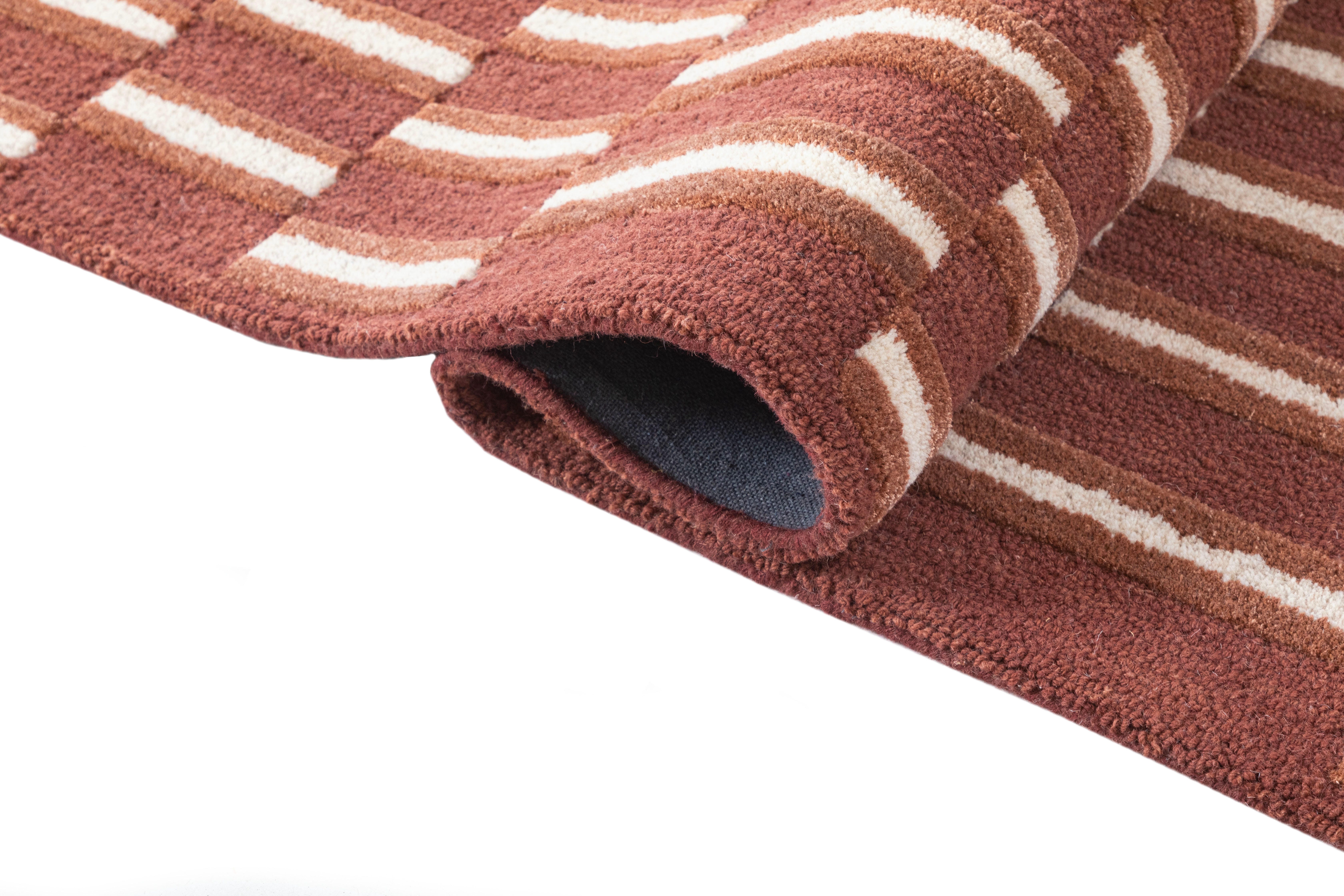 Terra by Obeetee Willa 2'6" x 8' Runner Rug, Rust/Tan, large