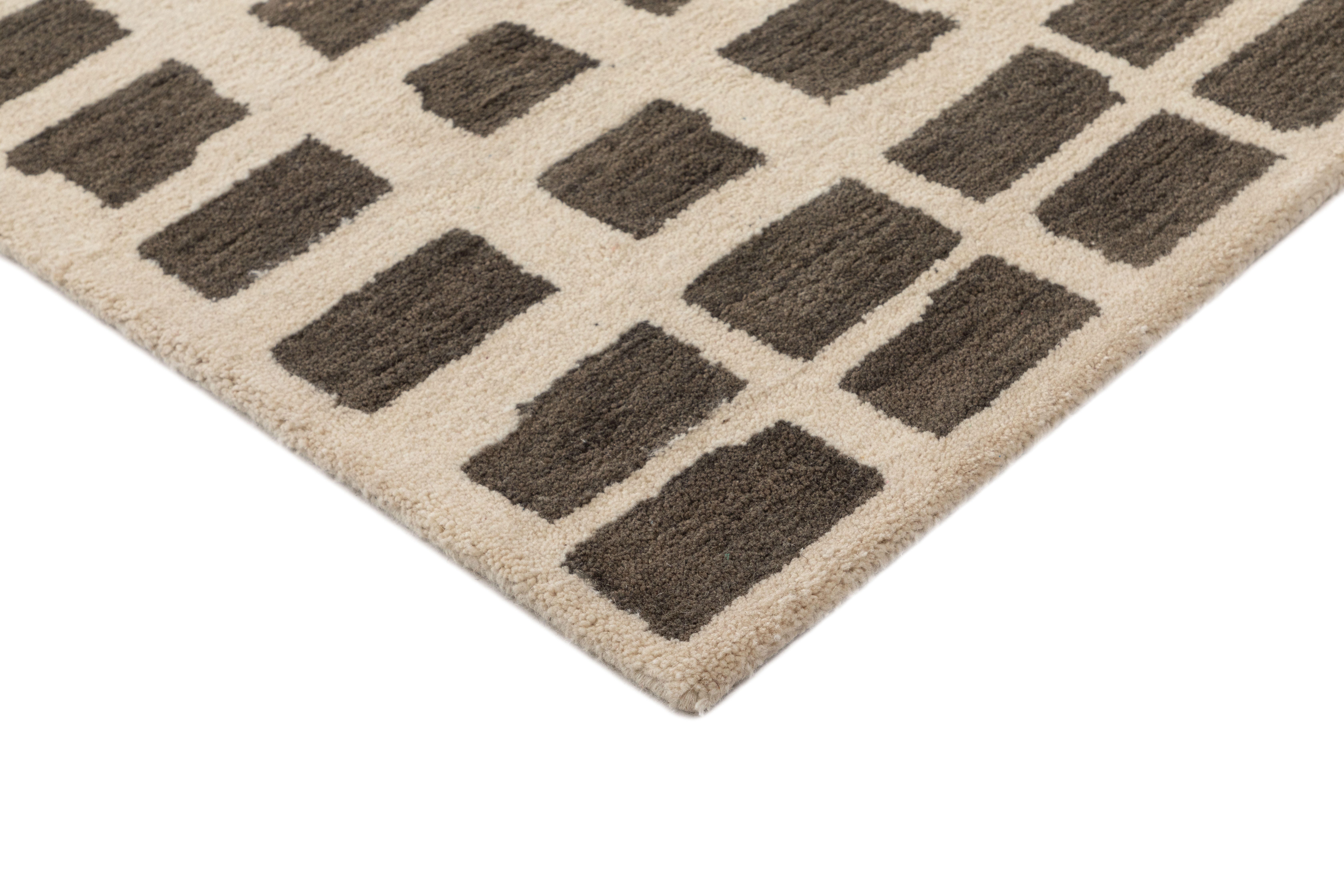 Terra by Obeetee Rudy 2'1" x 3' Area Rug, Beige/Black, large