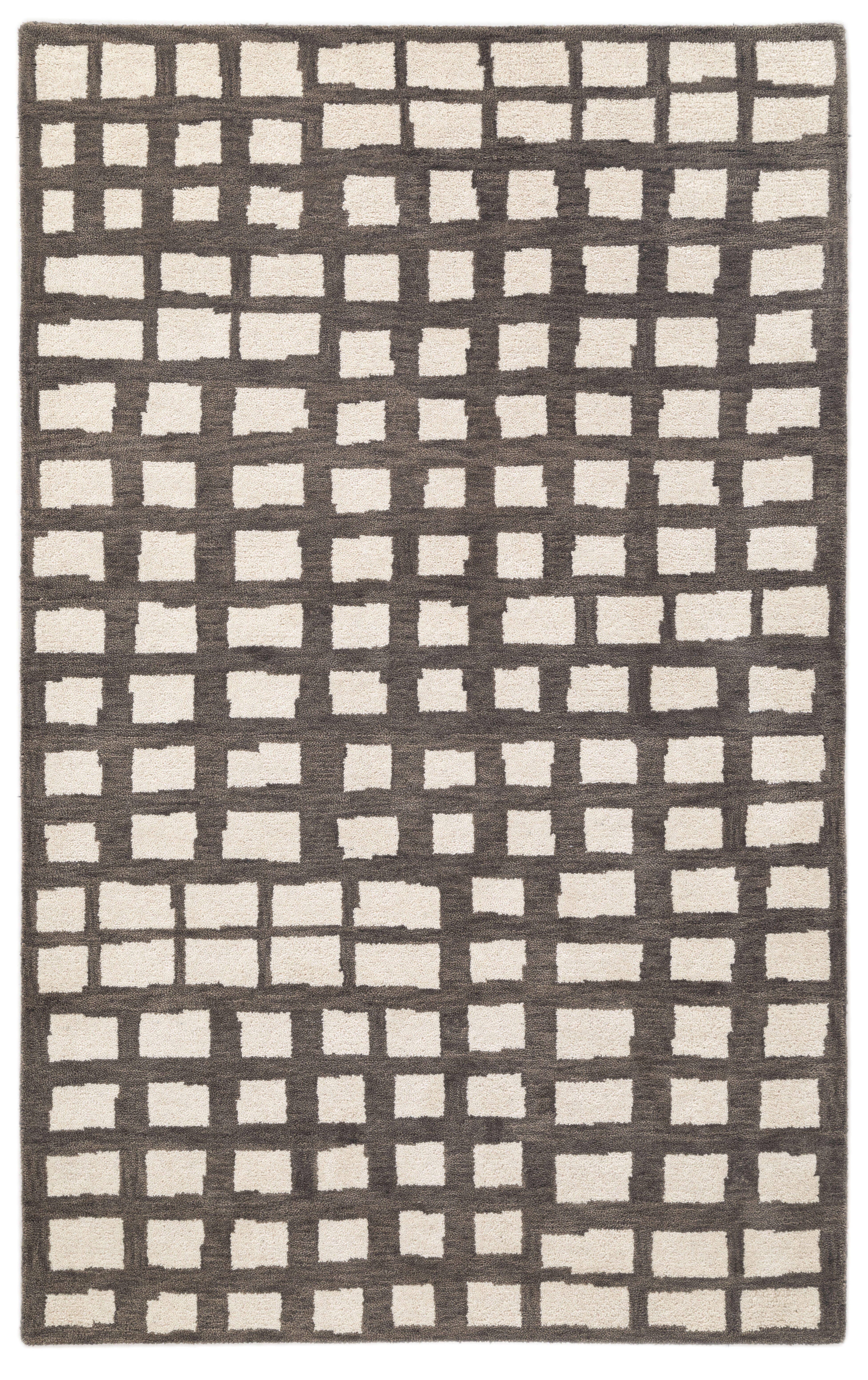 Terra by Obeetee Rudy 2'6" x 8' Runner Rug, Charcoal/Beige, large