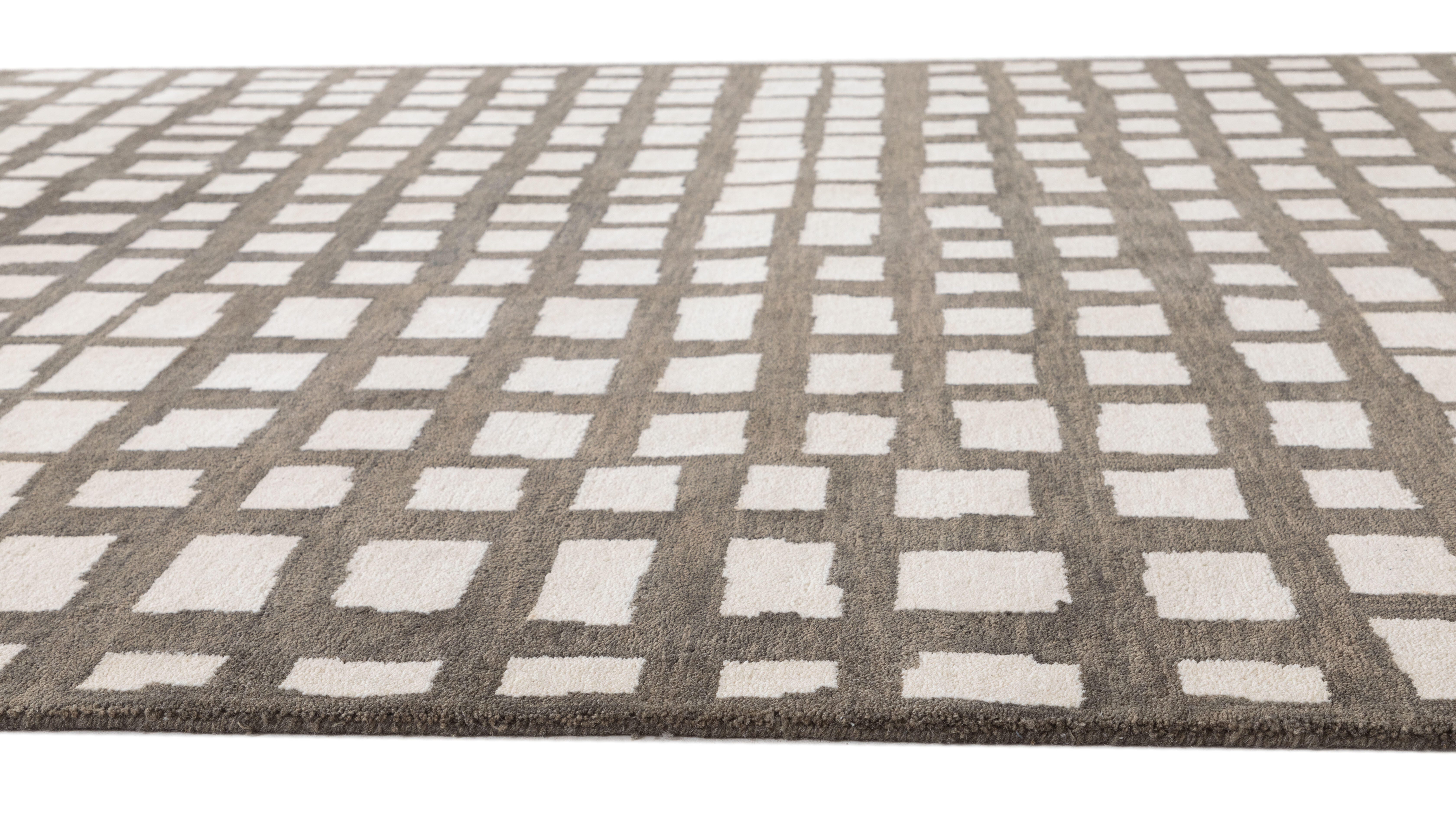 Terra by Obeetee Rudy 2'1" x 3' Area Rug, Charcoal/Beige, large
