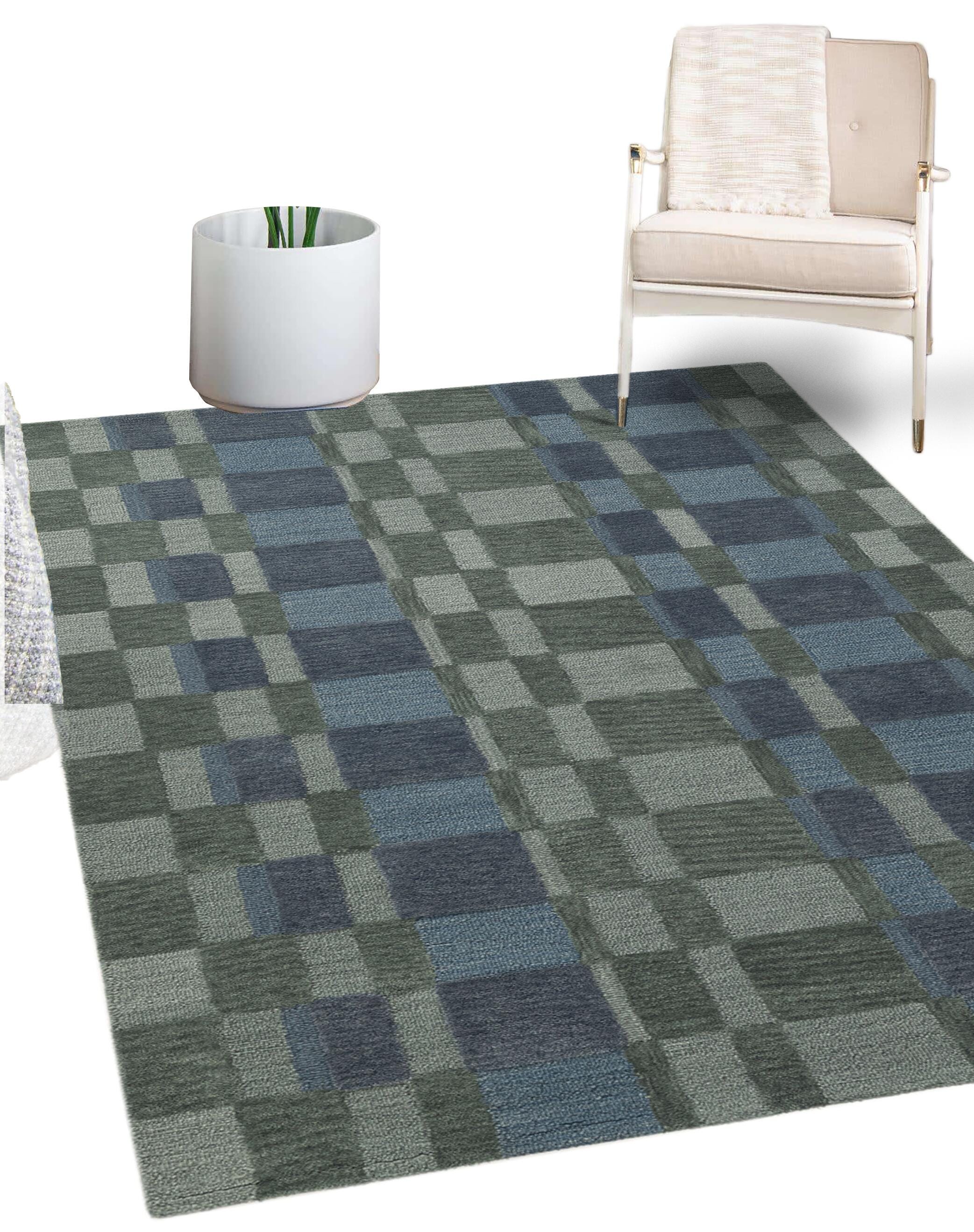 Terra by Obeetee Gemo 2'6" x 8' Runner Rug, Green/Blue, rollover