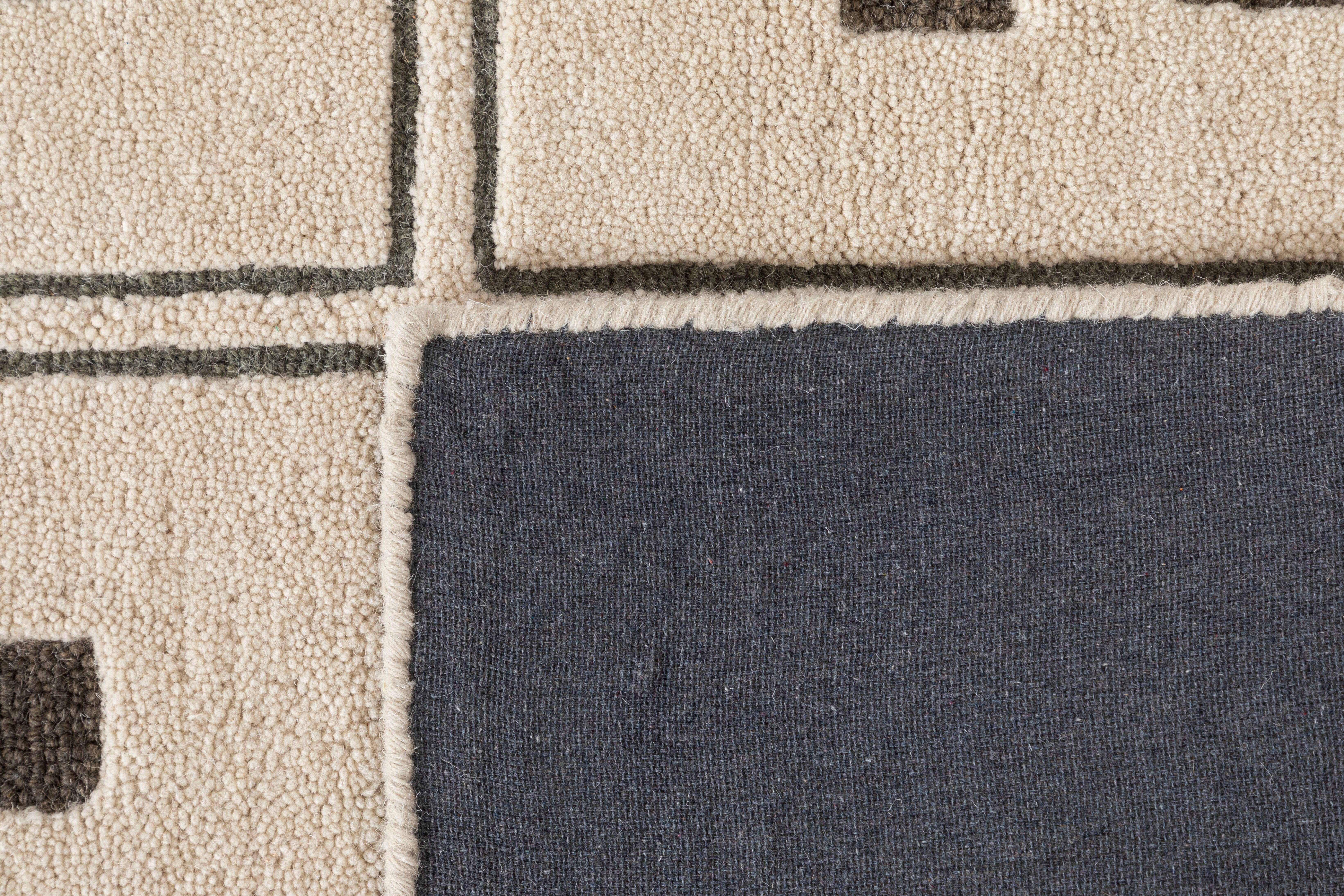 Terra by Obeetee Maldiv 2'6" x 8' Runner Rug, Ivory/Black, large