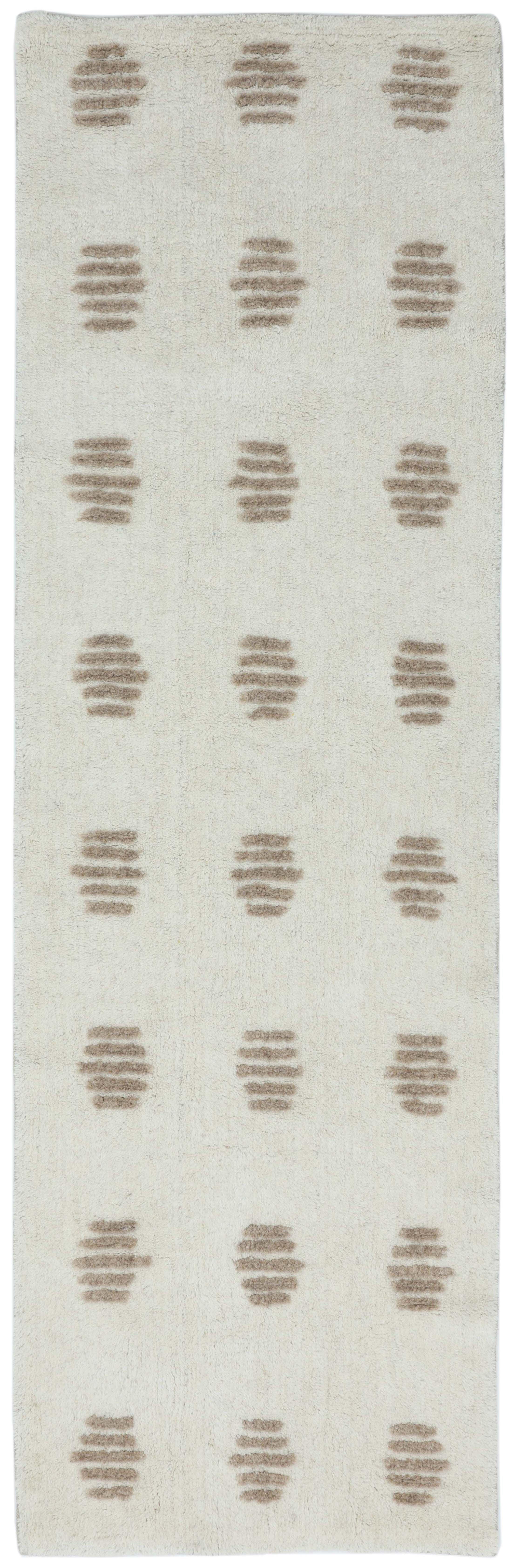 Terra by Obeetee Palette 2'4" x 8' Runner Rug, Ivory/Brown, large
