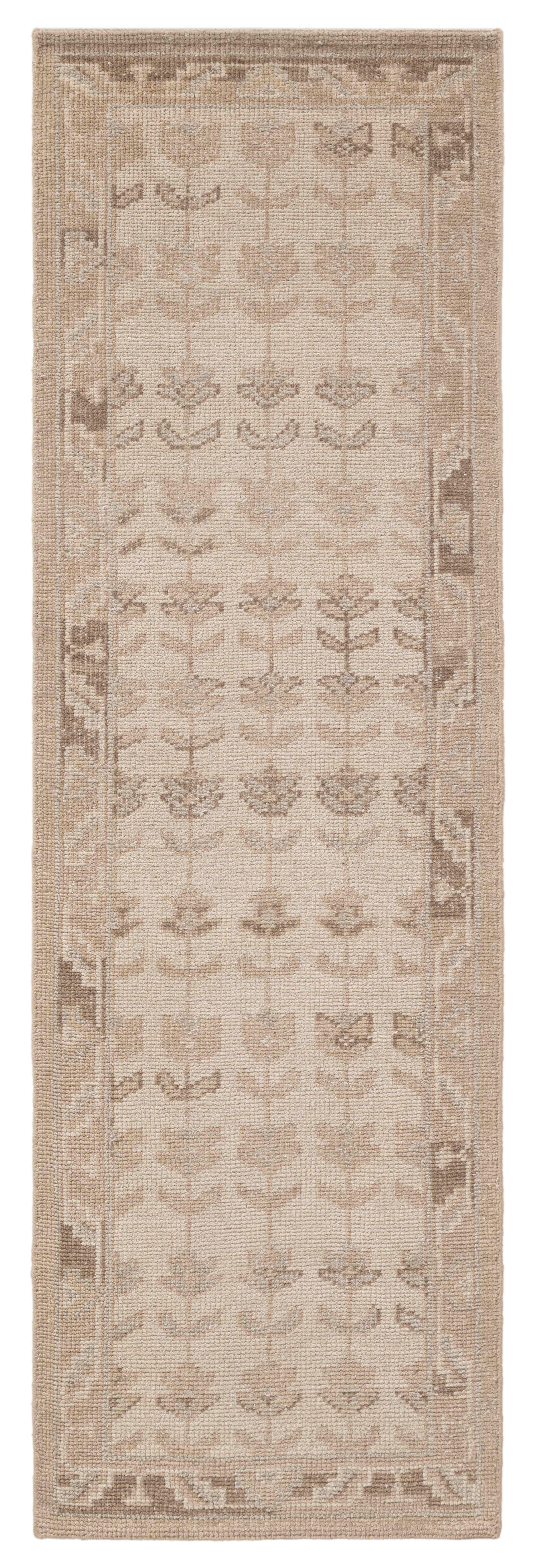 Terra by Obeetee Neeman 2'7" x 8' Runner Rug, Beige/Brown, large