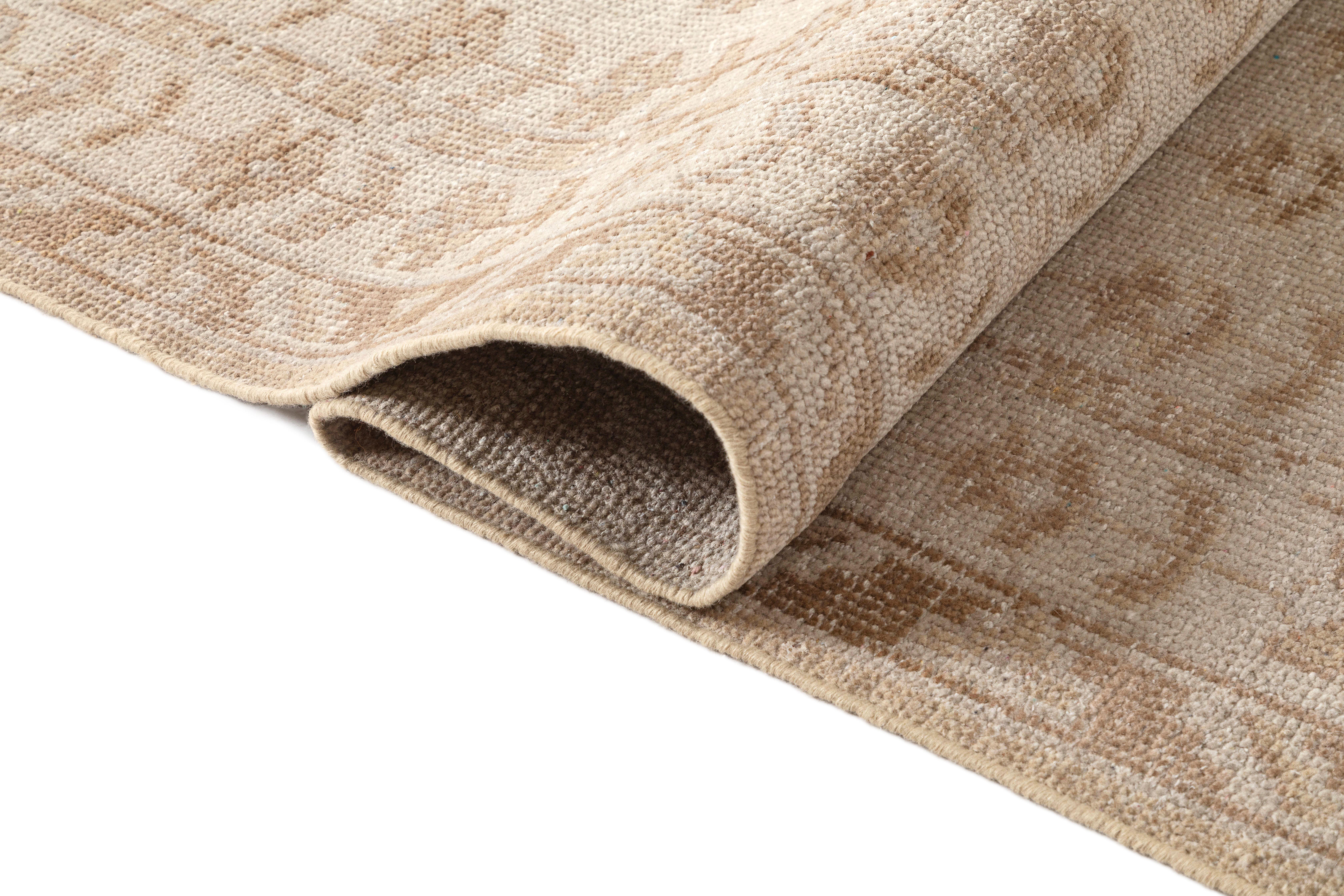 Terra by Obeetee Neeman 2'7" x 8' Runner Rug, Beige/Brown, large