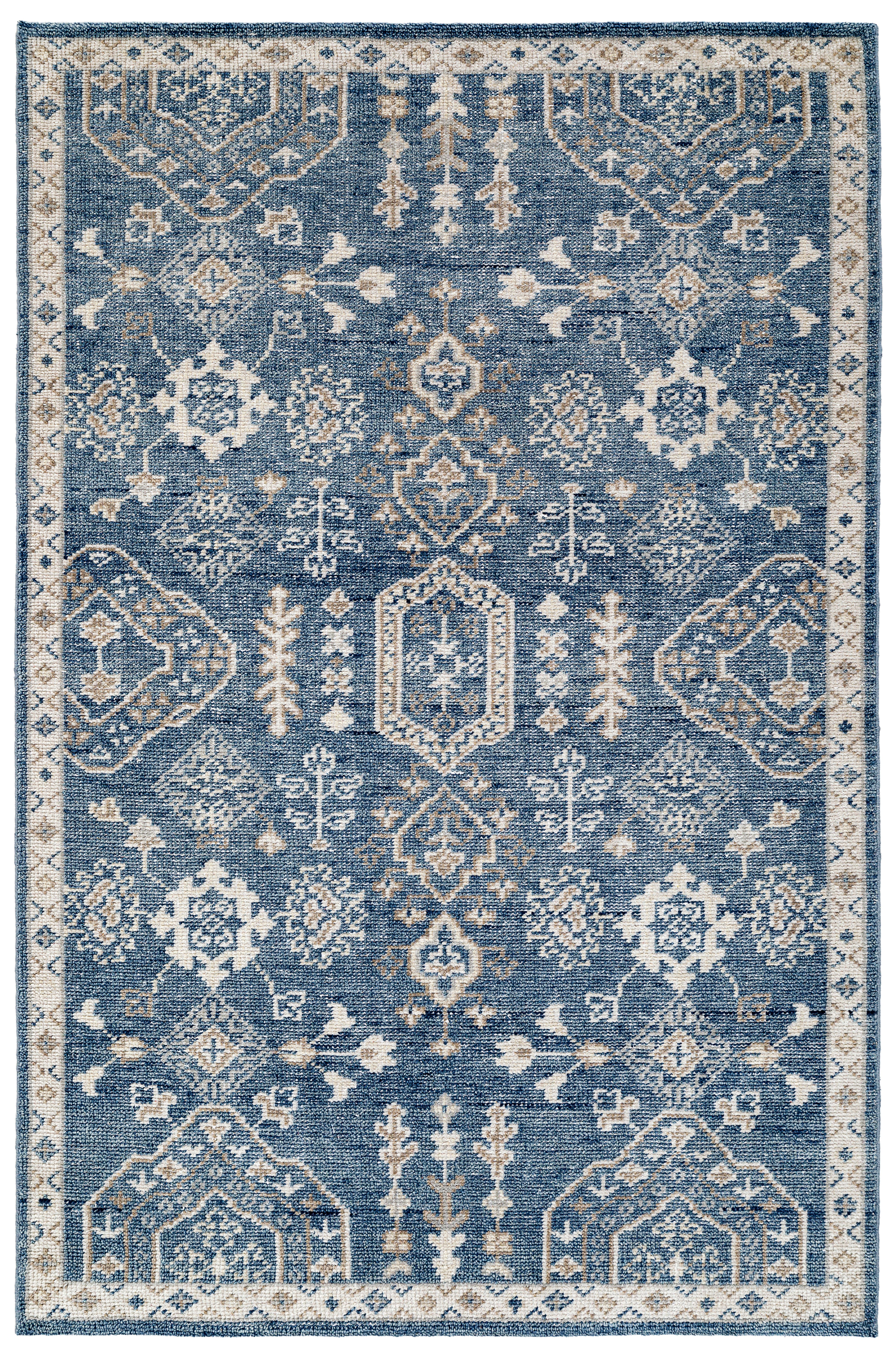 Terra by Obeetee Morrisa 2'1" x 3' Area Rug, Blue/Beige, large