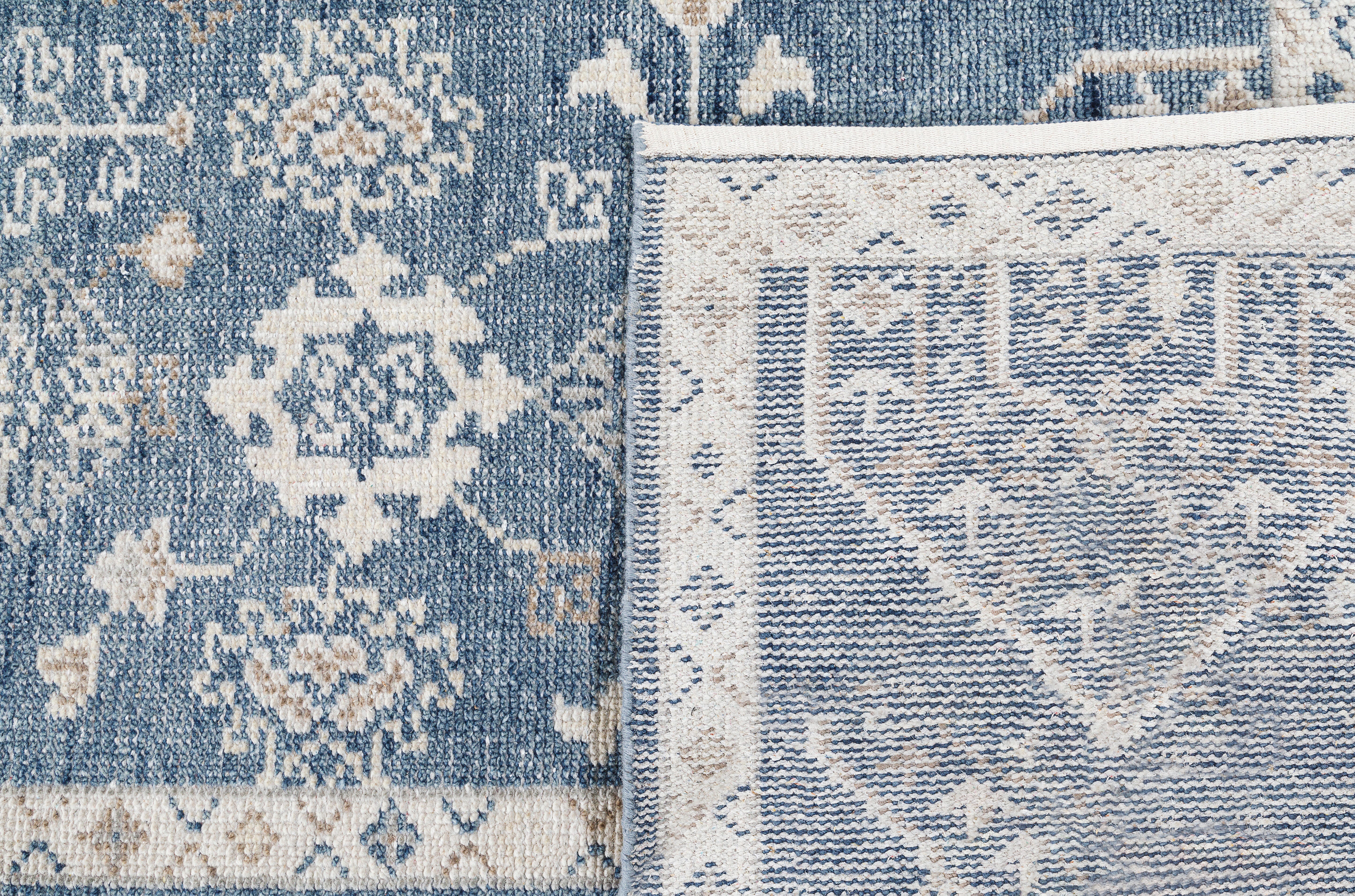 Terra by Obeetee Morrisa 2'1" x 3' Area Rug, Blue/Beige, large