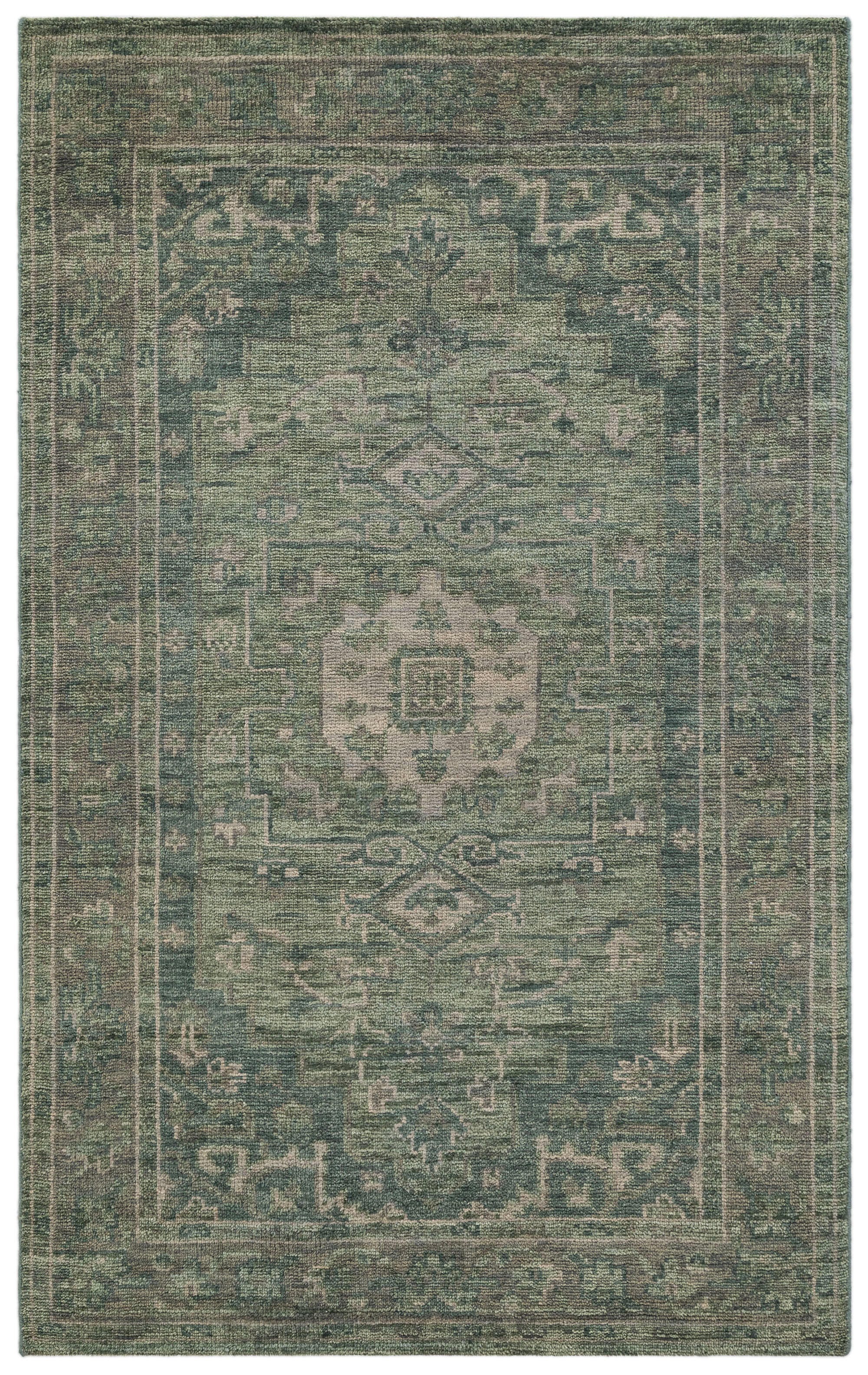 Terra by Obeetee Mariyah 3'1" x 5' Area Rug, Green/Beige, large