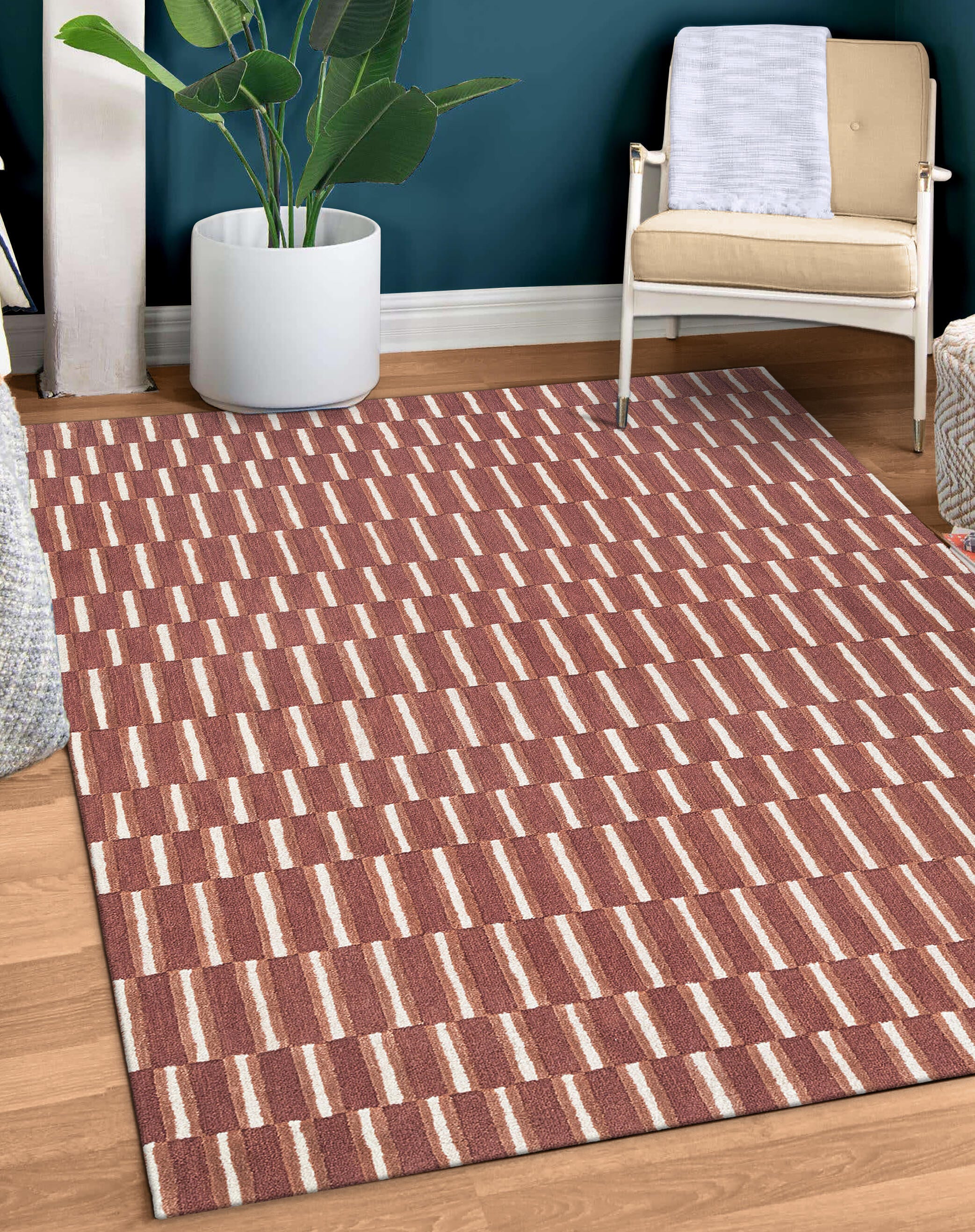 Terra by Obeetee Willa 8'10" x 11'9" Area Rug, Rust/Tan, rollover