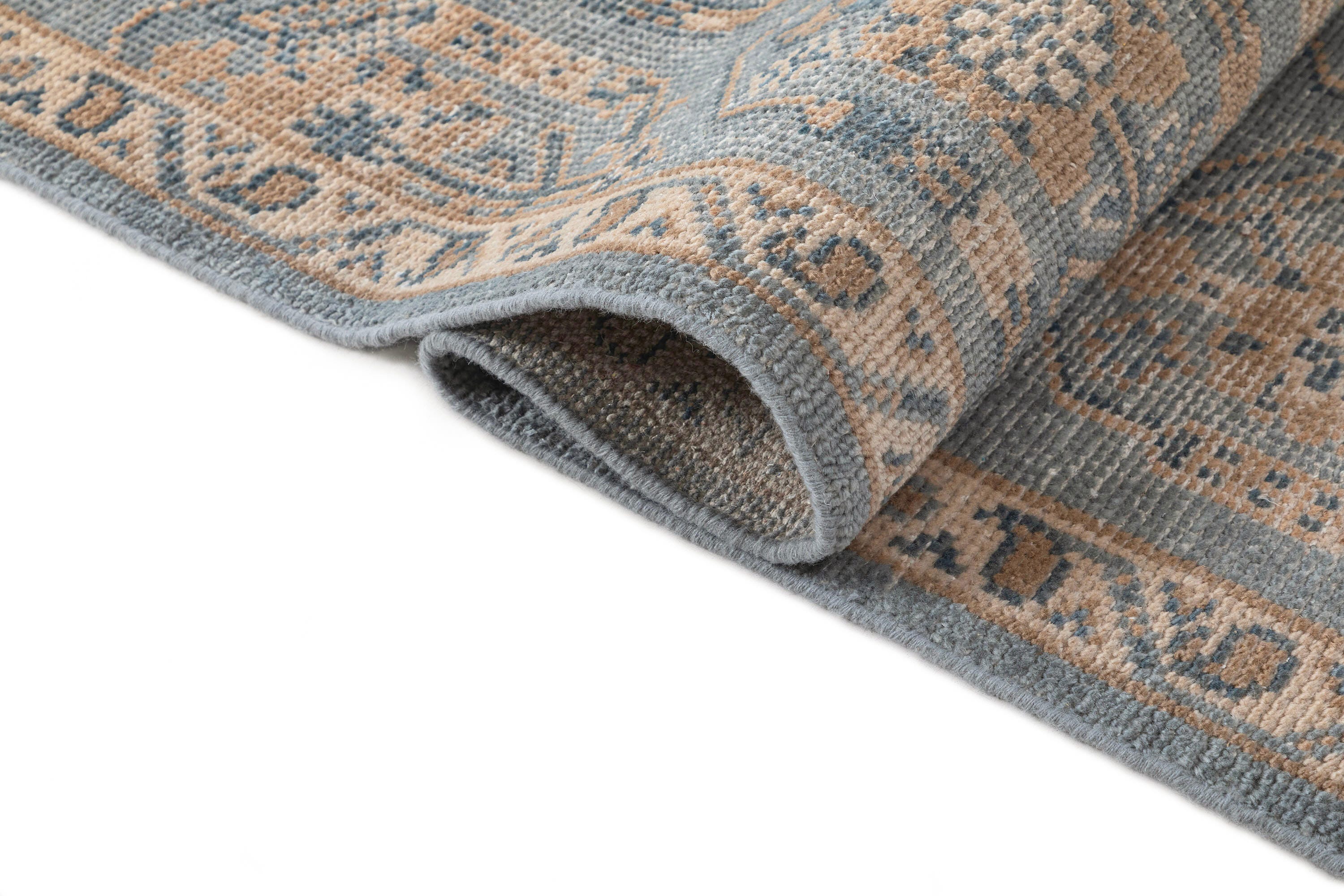 Terra by Obeetee Pesely 3'1" x 5' Area Rug, Blue/Tan, large