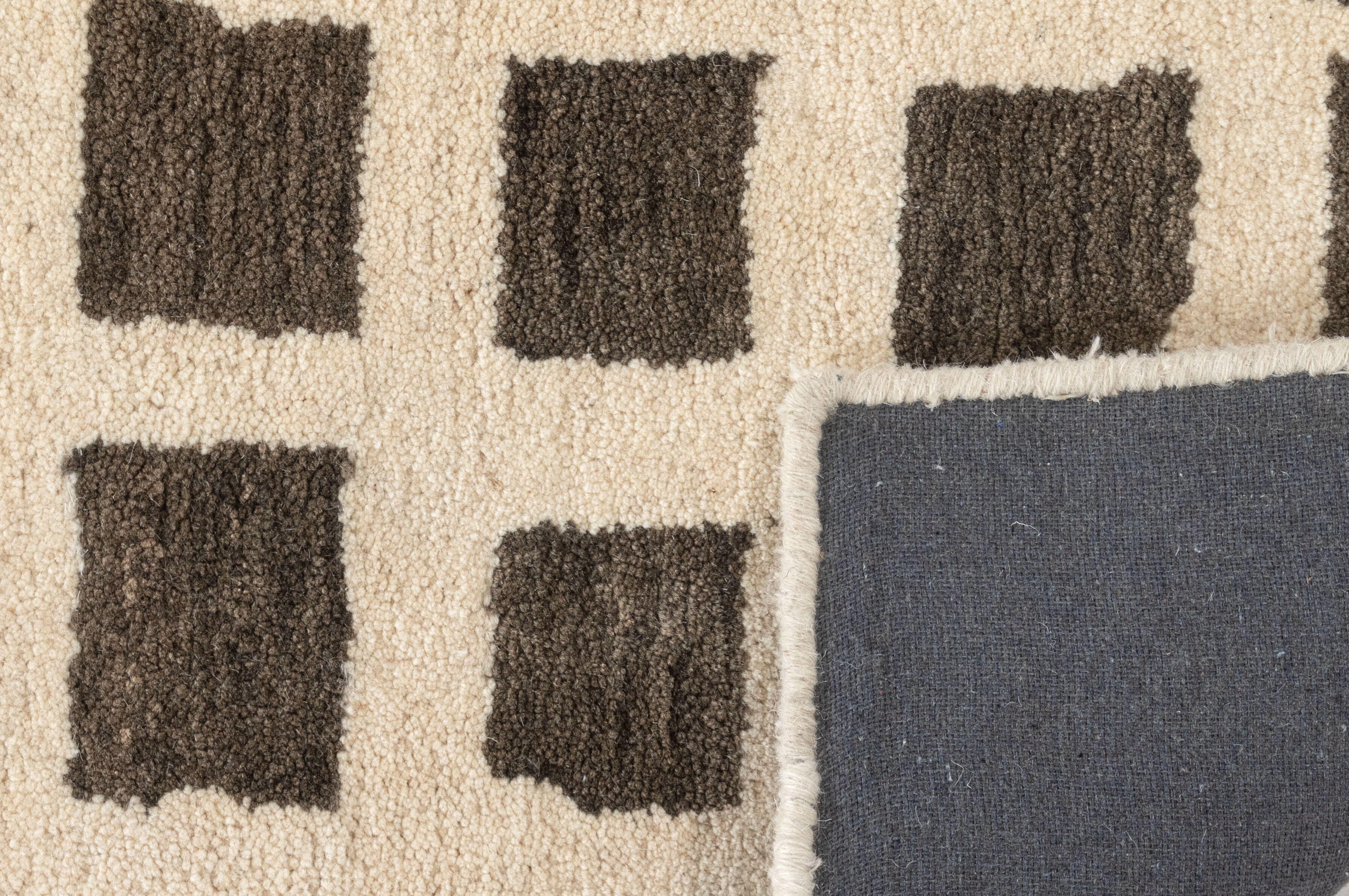 Terra by Obeetee Rudy 2'6" x 8' Runner Rug, Beige/Black, large