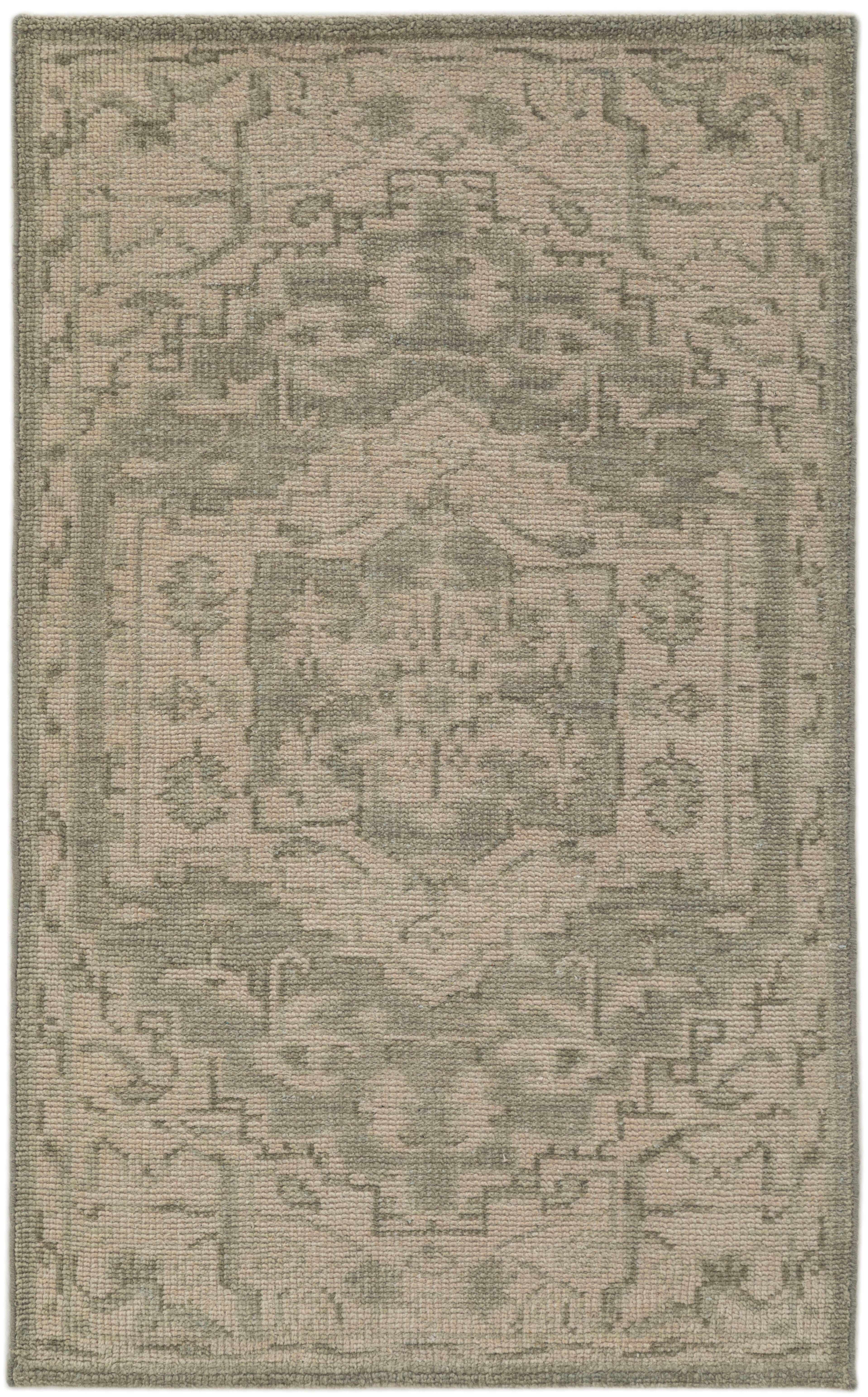 Terra by Obeetee Iqra 3'1" x 5' Area Rug, Green/Tan, large