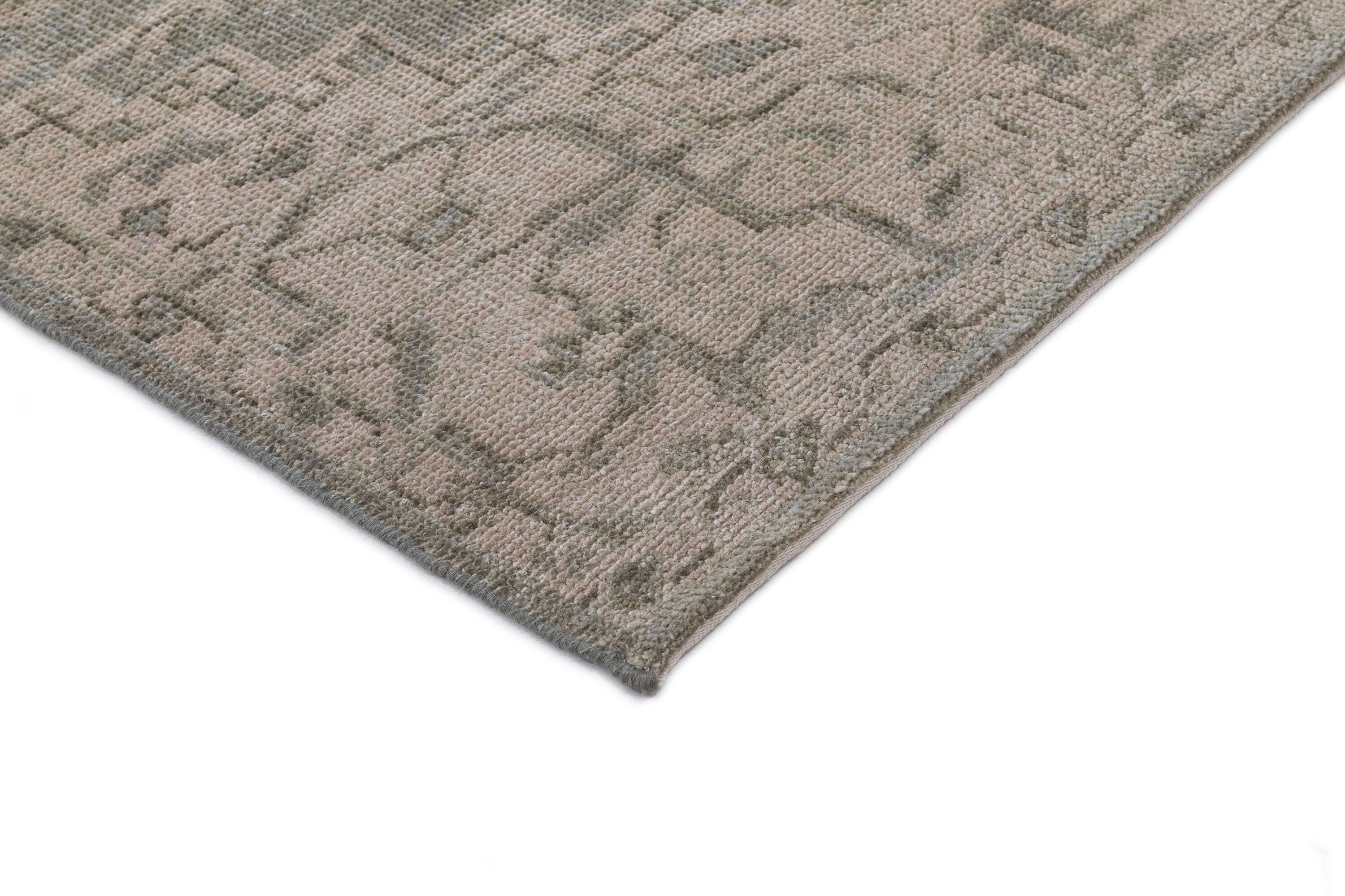 Terra by Obeetee Iqra 3'1" x 5' Area Rug, Green/Tan, large