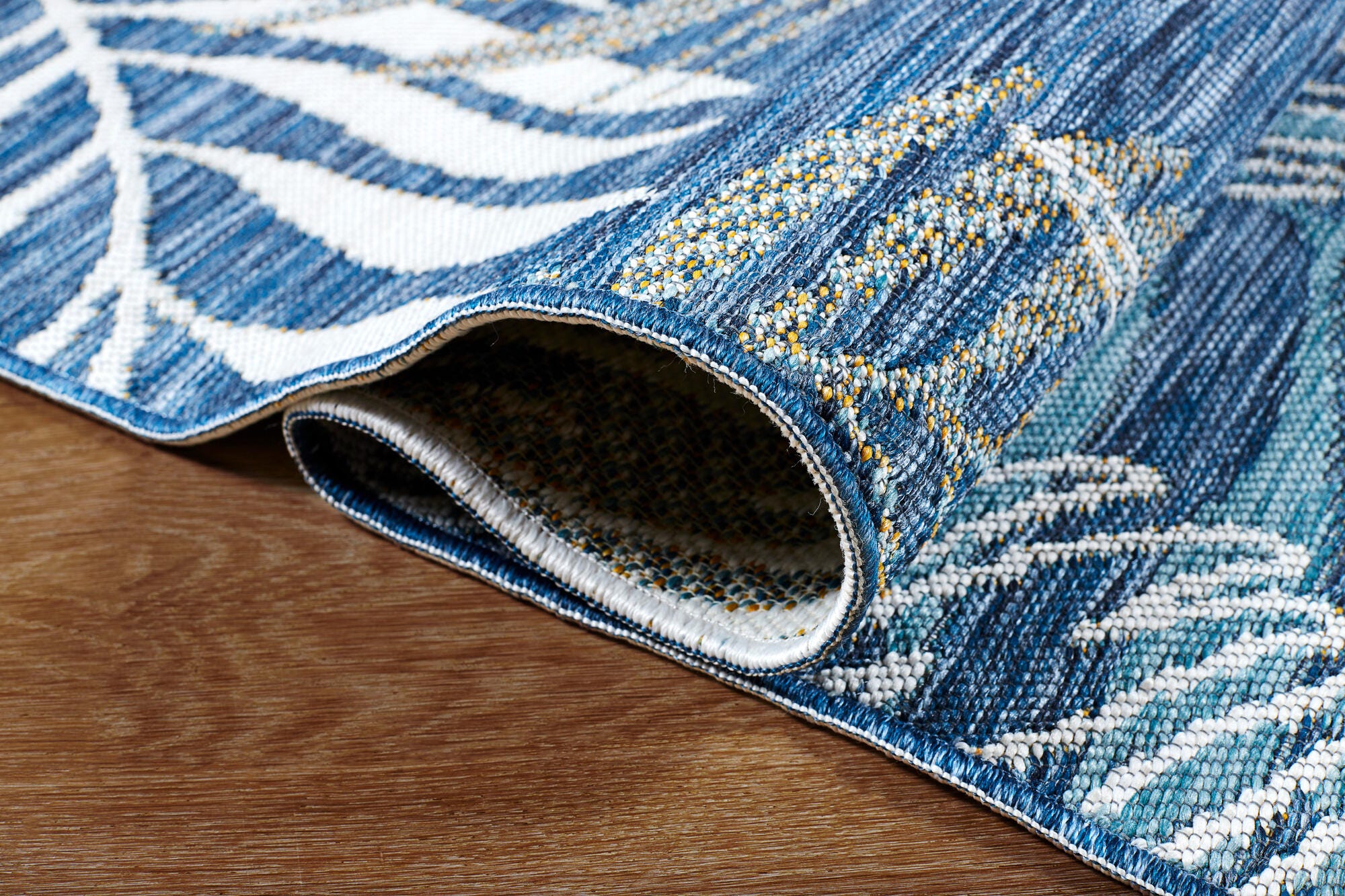 Terra by Obeetee Vines 3' x 5' Area Rug, Blue, large