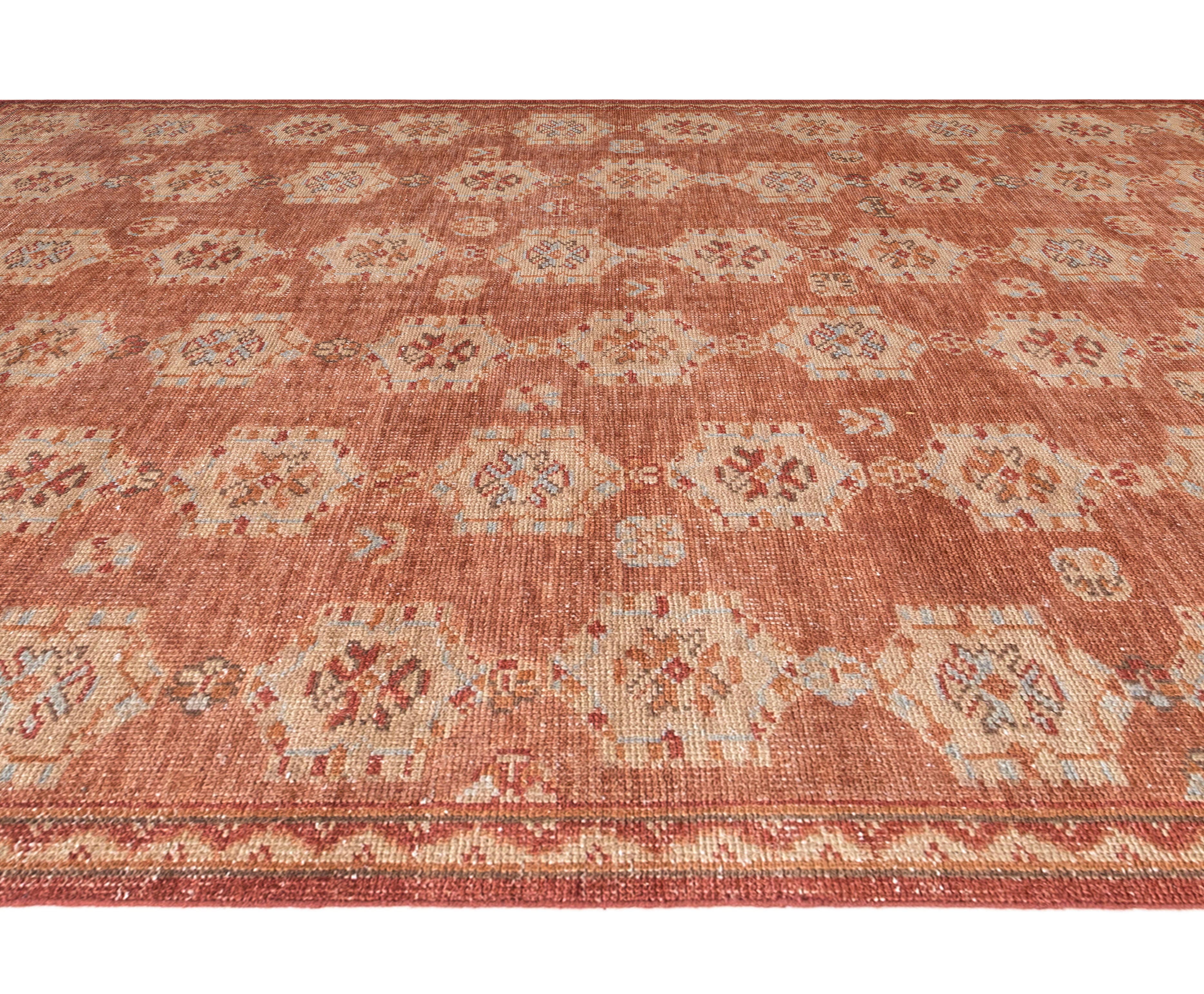 Terra by Obeetee Evelyn 2'7" x 8' Runner Rug, Red/Tan, large