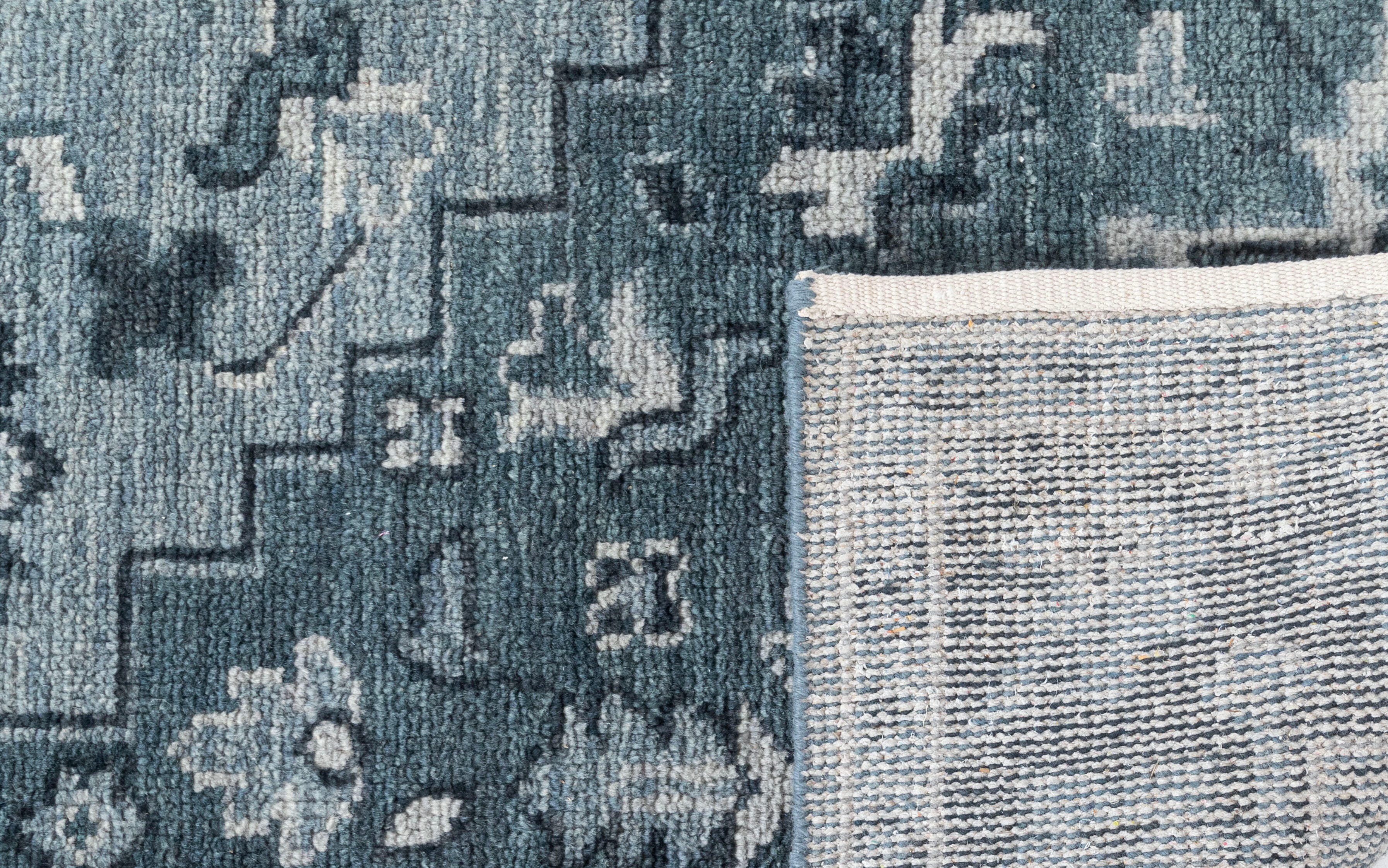 Terra by Obeetee Mariyah 2'7" x 8' Runner Rug, Blue, large