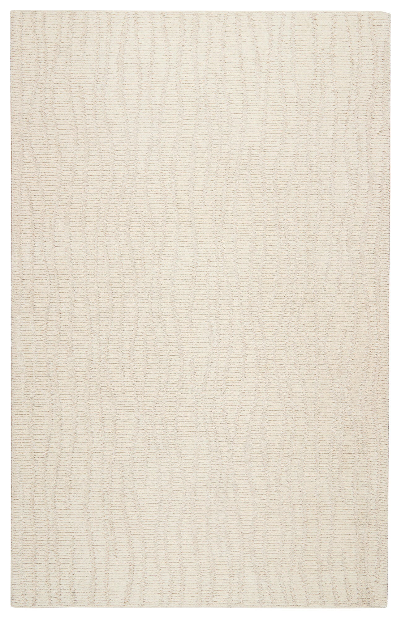 Terra by Obeetee Waves 5'1" x 8' Area Rug, Ivory, large
