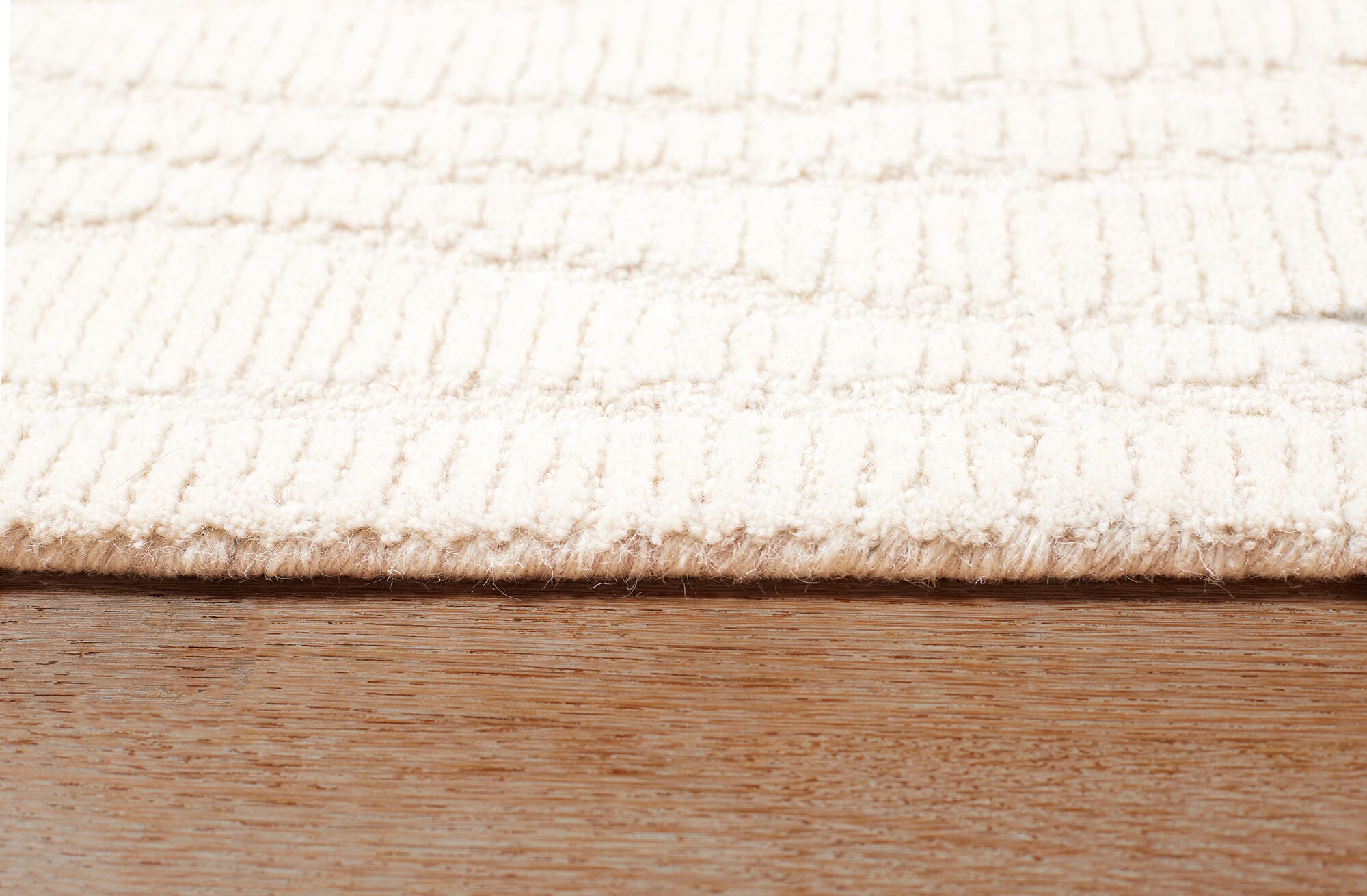 Terra by Obeetee Waves 5'1" x 8' Area Rug, Ivory, large