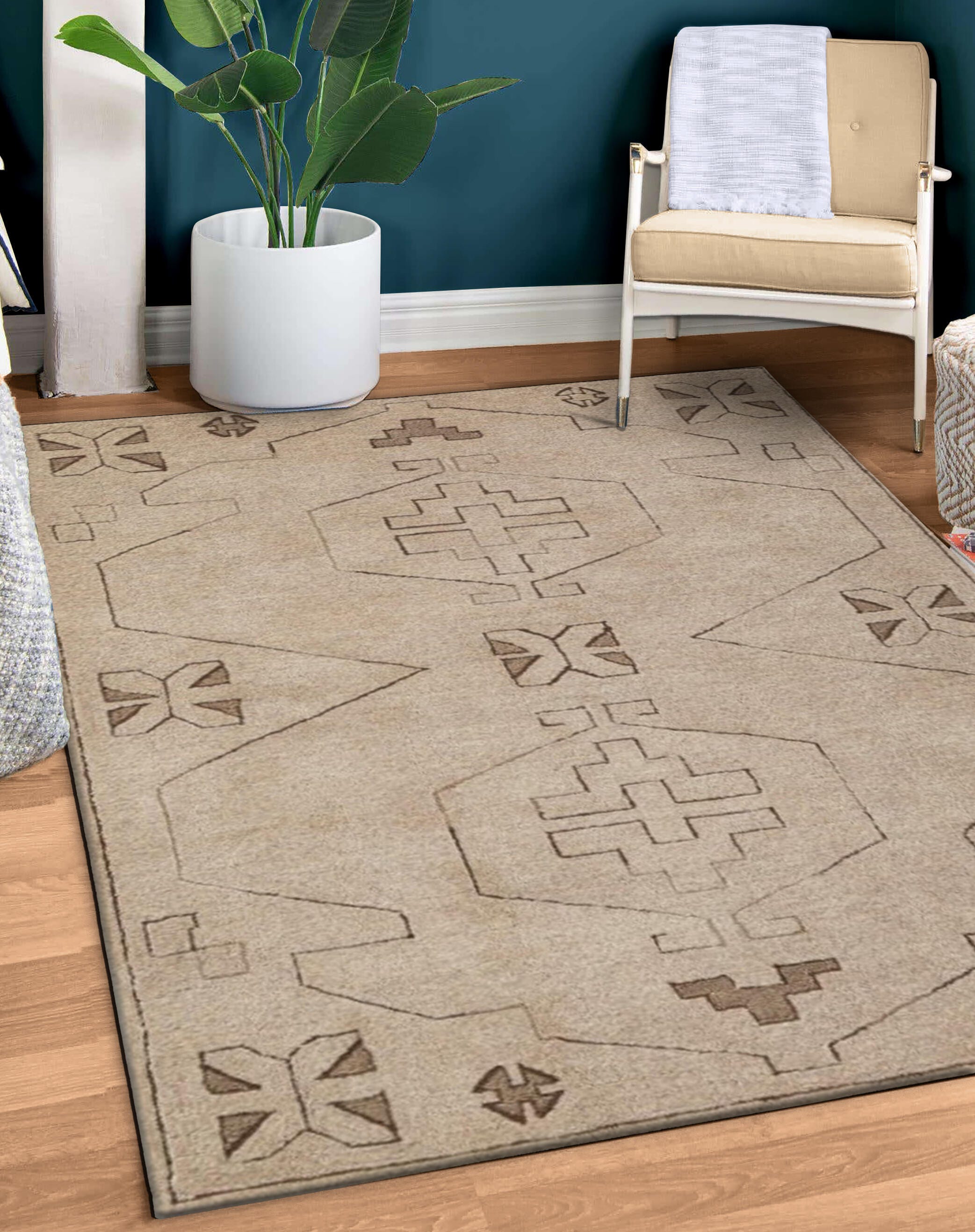 Terra by Obeetee Ines 5'1" x 8' Area Rug, Neutral, rollover