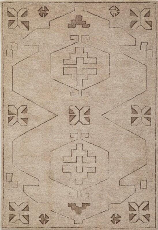 Terra by Obeetee Ines 5'1" x 8' Area Rug, Neutral, large