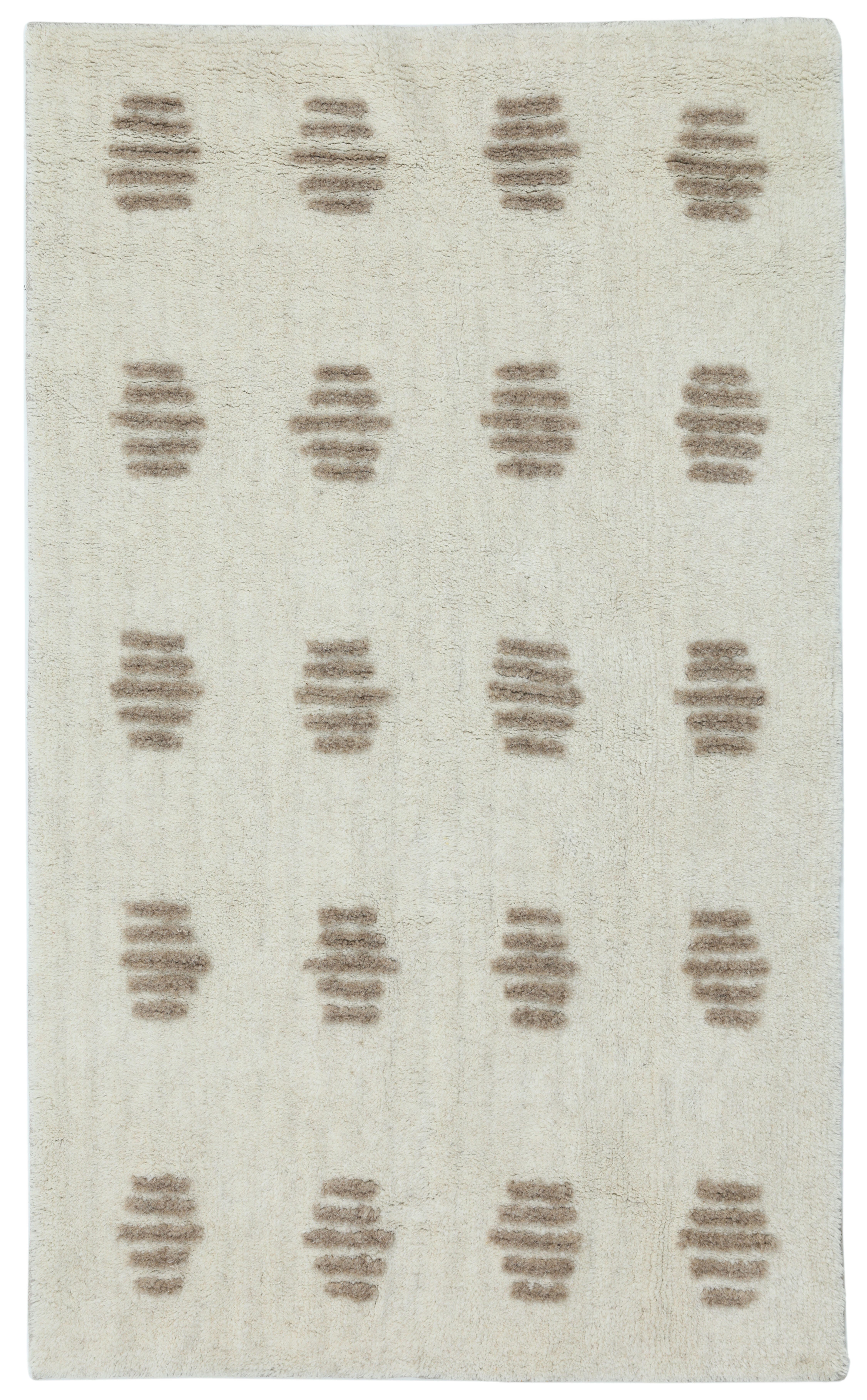 Terra by Obeetee Palette 3'3" x 5' Area Rug, Ivory/Brown, large