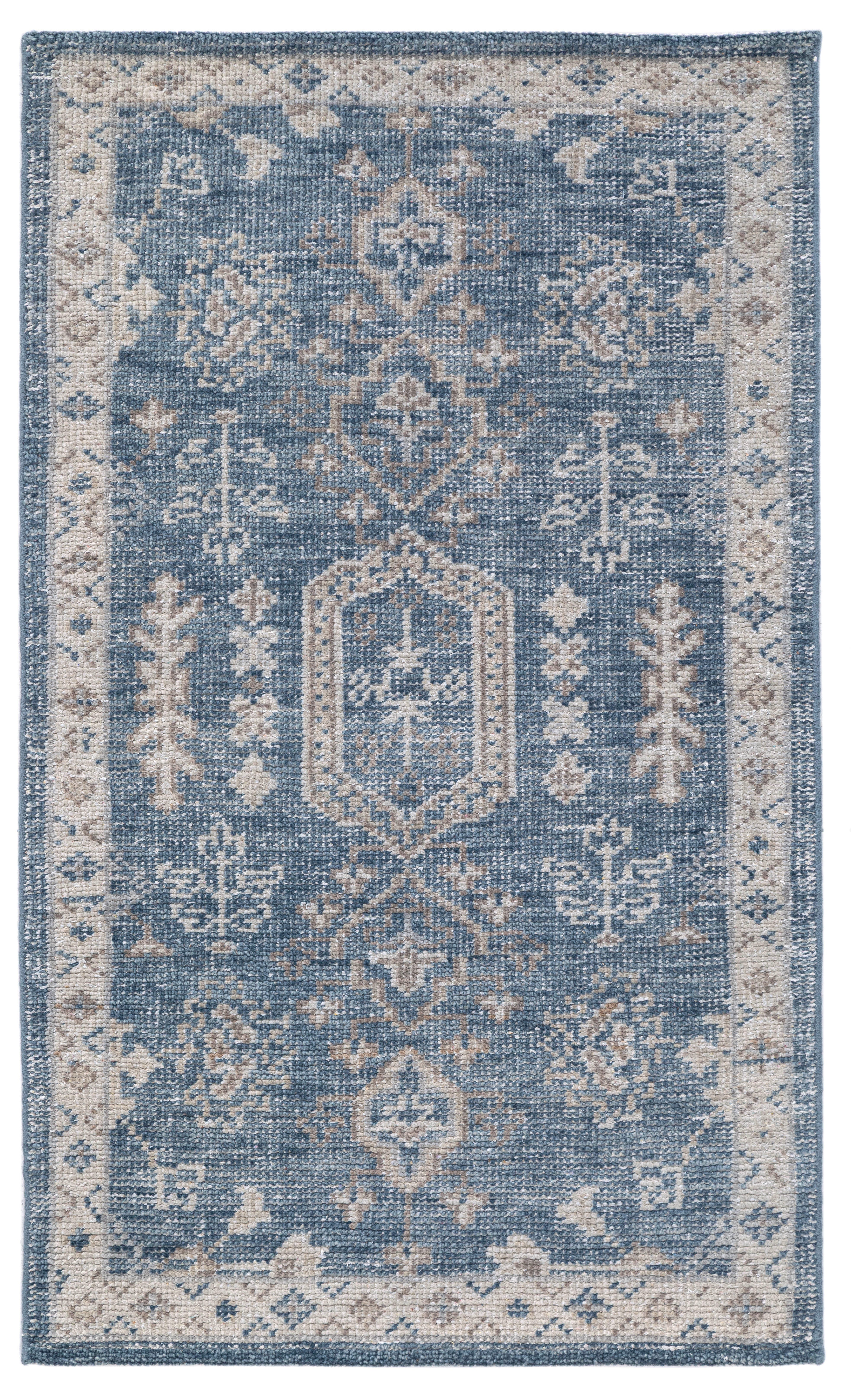 Terra by Obeetee Morrisa 3'1" x 5' Area Rug, Blue/Beige, large