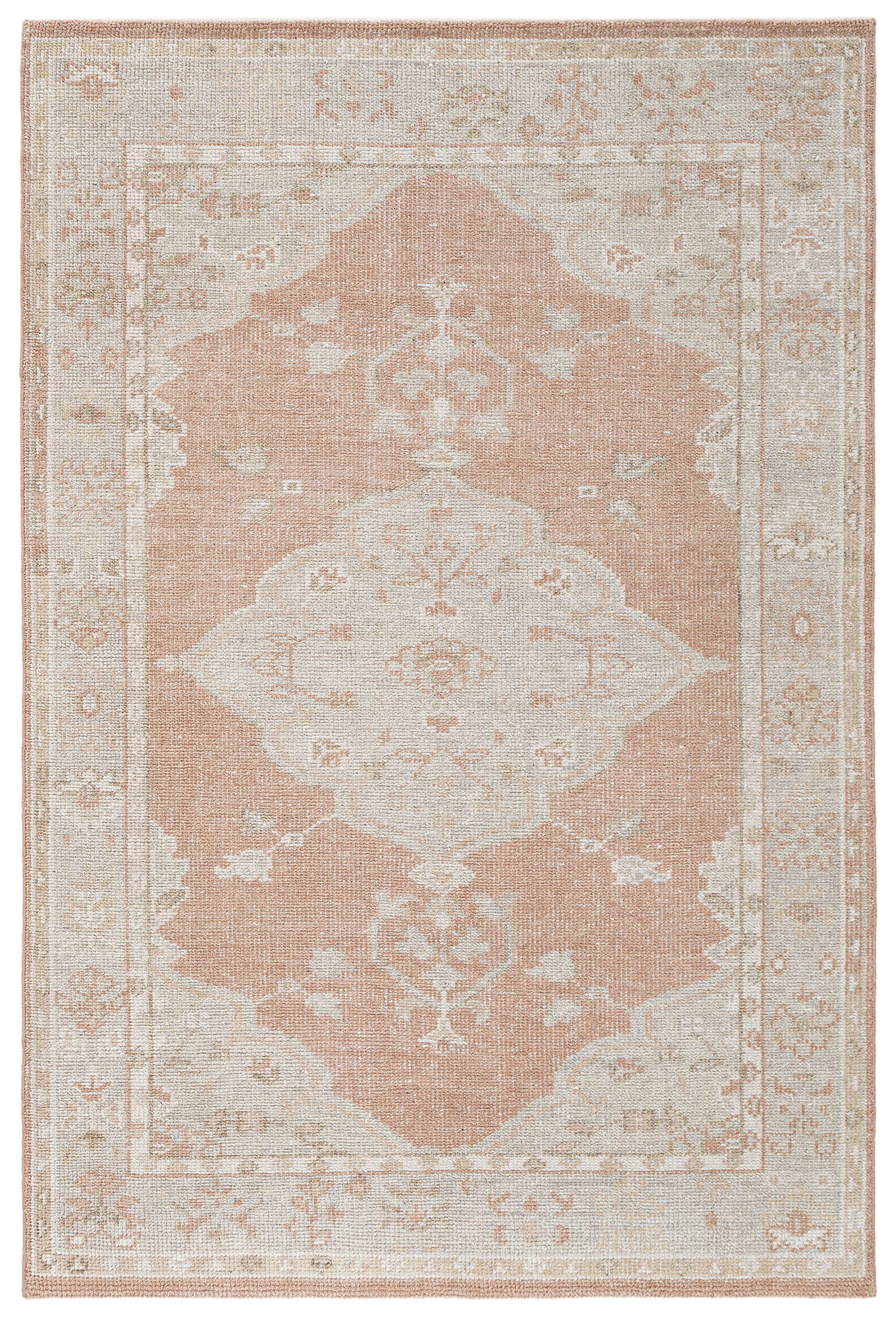 Terra by Obeetee Ana 8'10" x 11'9" Area Rug, Blush/Light Gray, large
