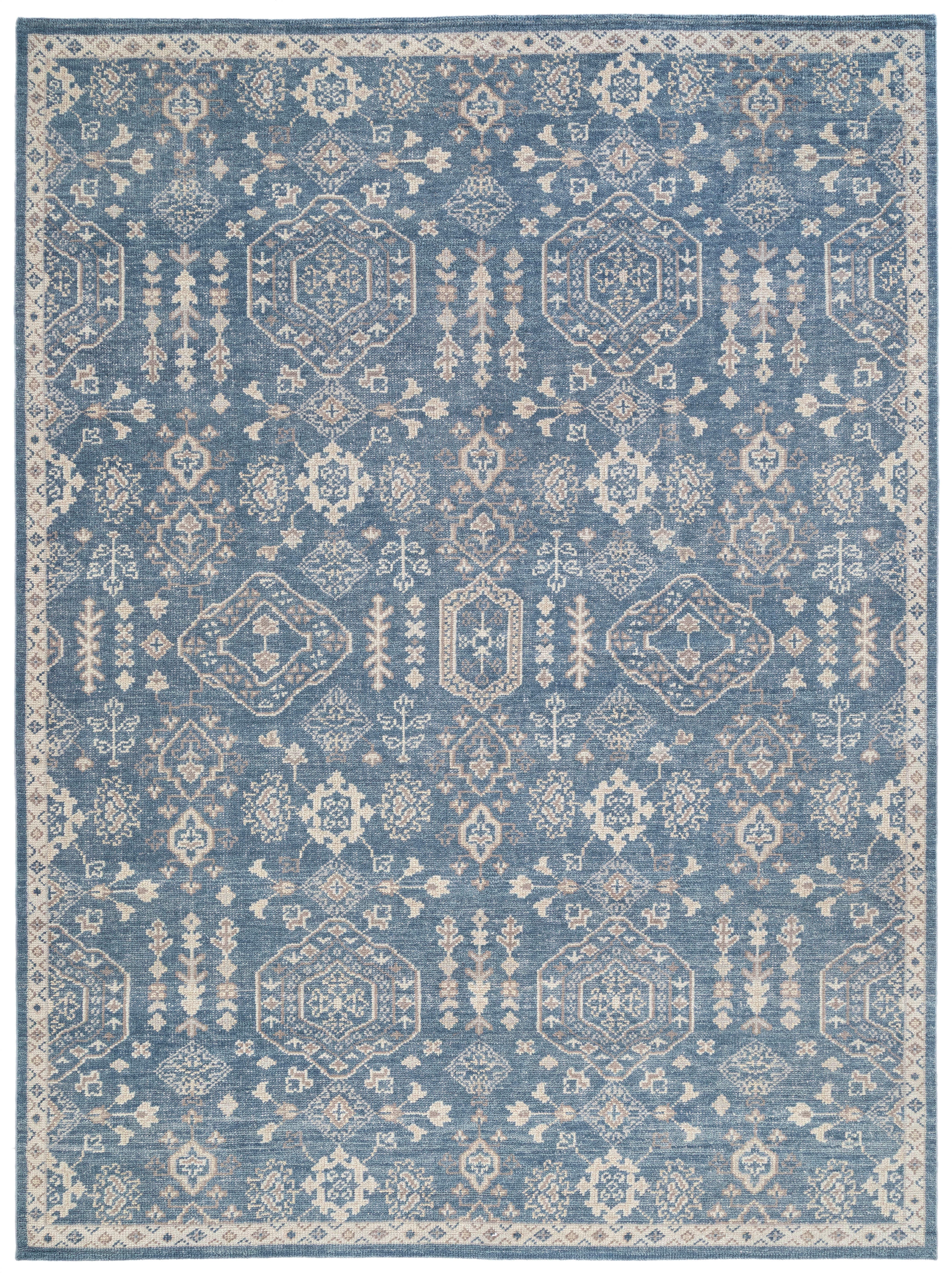 Terra by Obeetee Morrisa 8'10" x 11'9" Area Rug, Blue/Beige, large