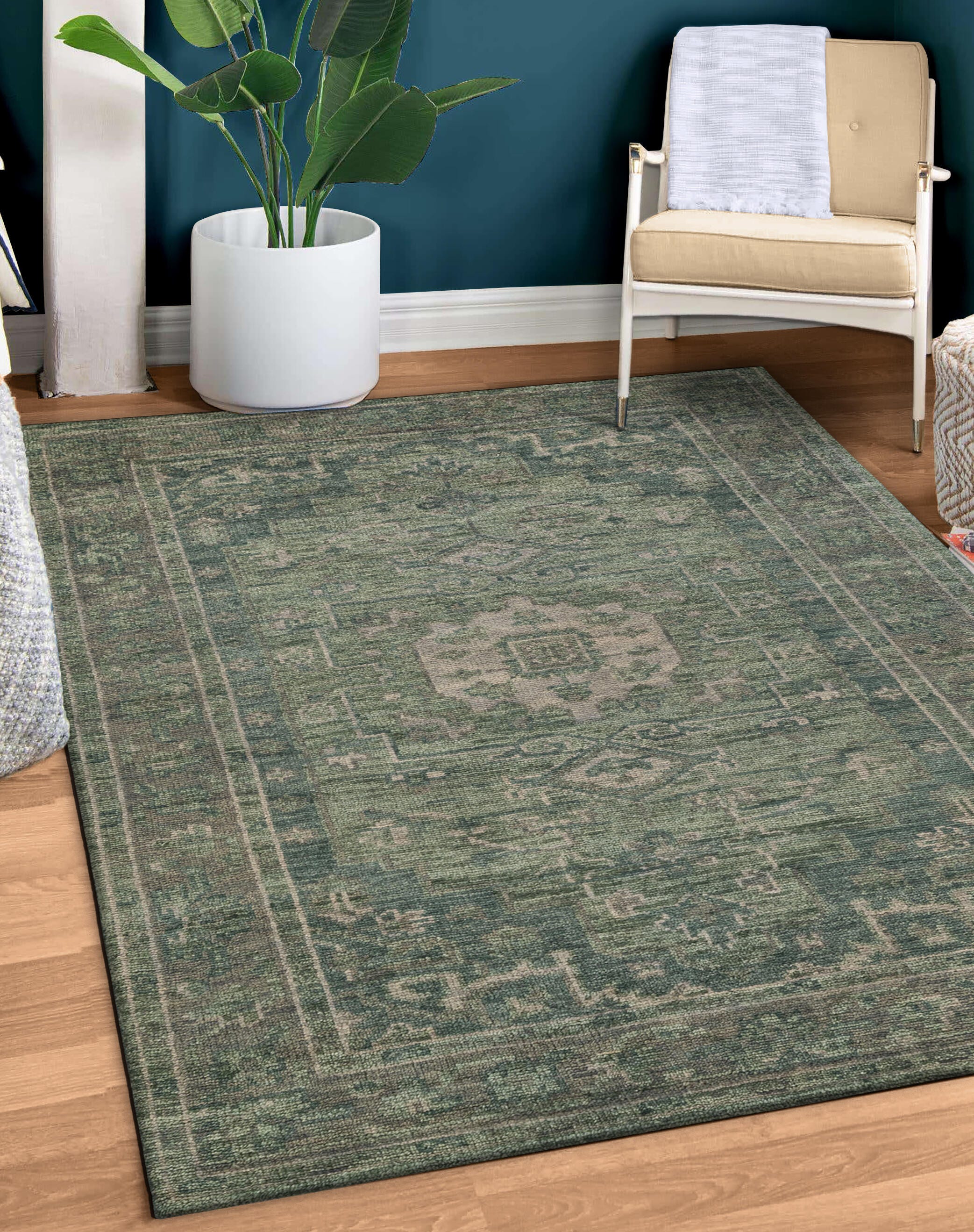 Terra by Obeetee Mariyah 2'1" x 3' Area Rug, Green/Beige, rollover