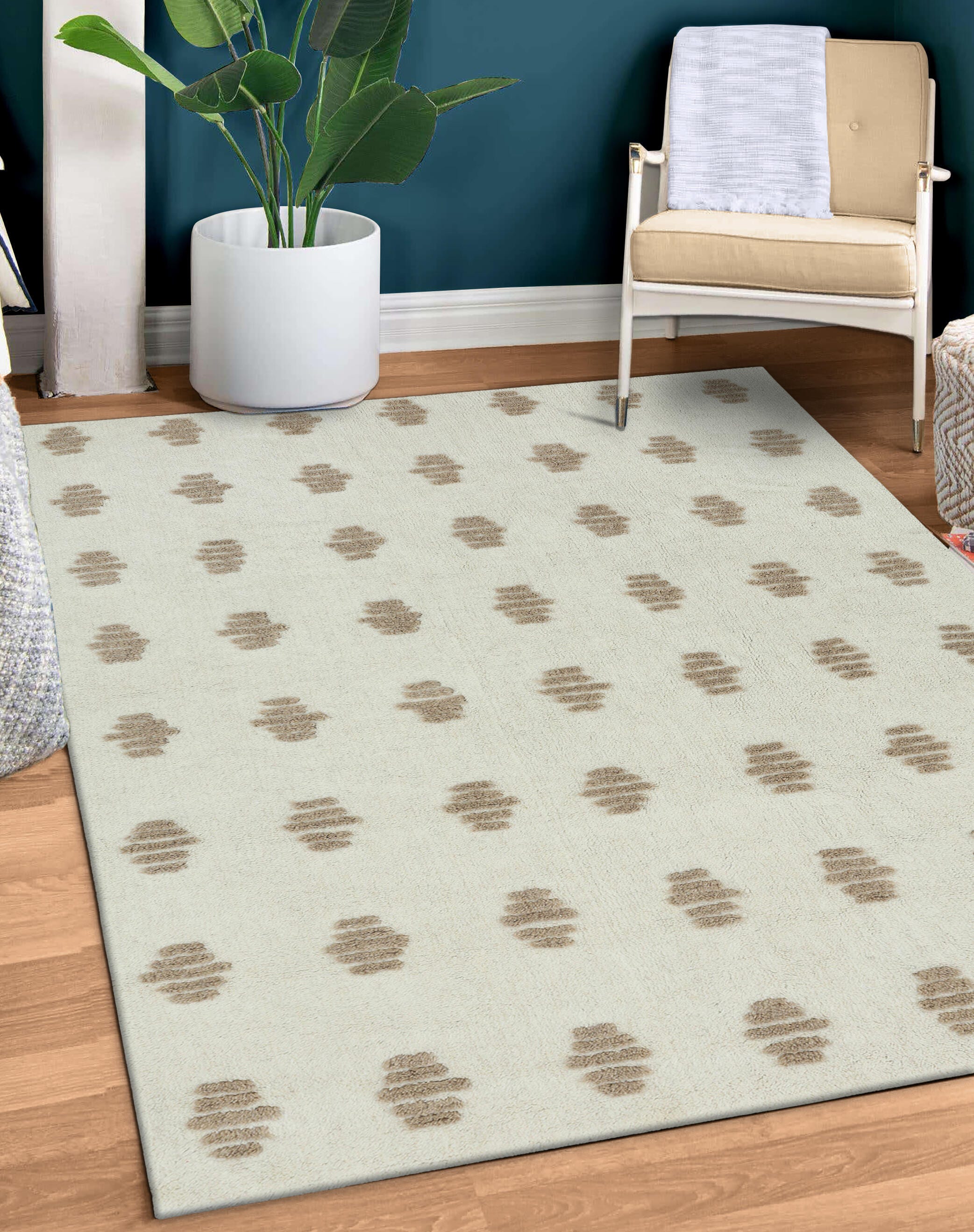 Terra by Obeetee Palette 5'1" x 7'6" Area Rug, Ivory/Brown, rollover