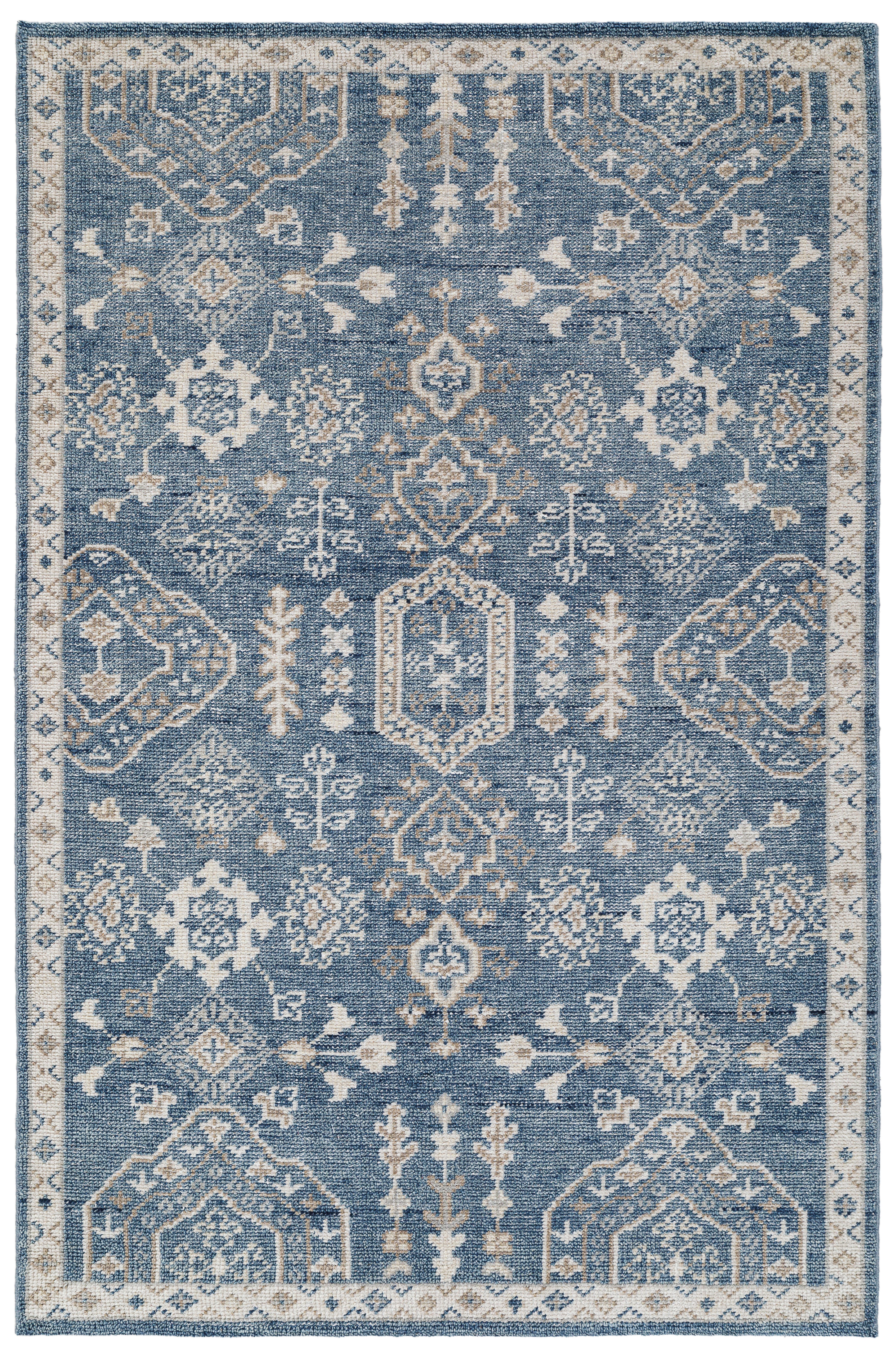 Terra by Obeetee Morrisa 5'1" x 8' Area Rug, Blue/Beige, large
