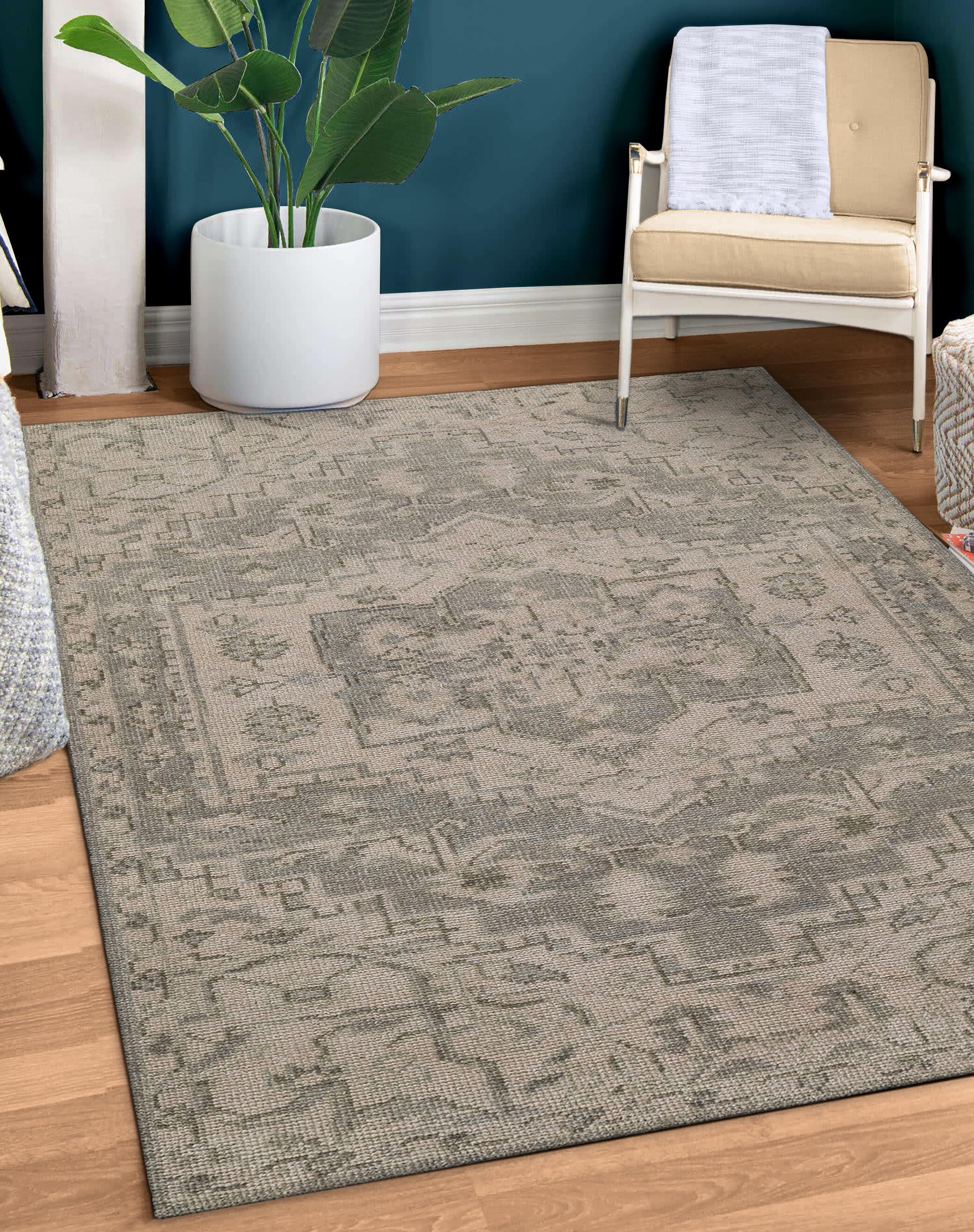Terra by Obeetee Iqra 2'1" x 3' Area Rug, Green/Tan, rollover