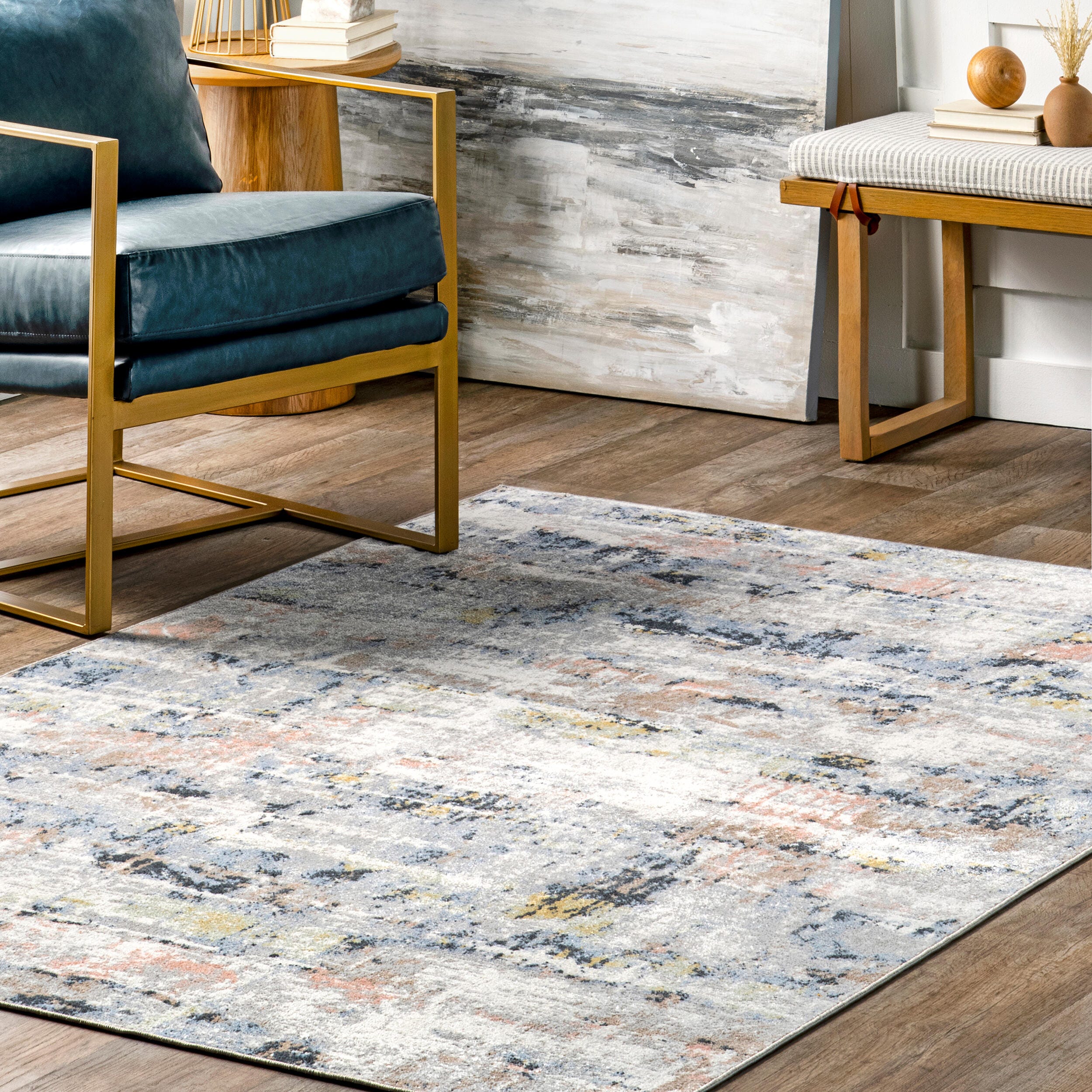 nuLOOM Aaliyah 7' x 9' Area Rug, Blue/Multi, large