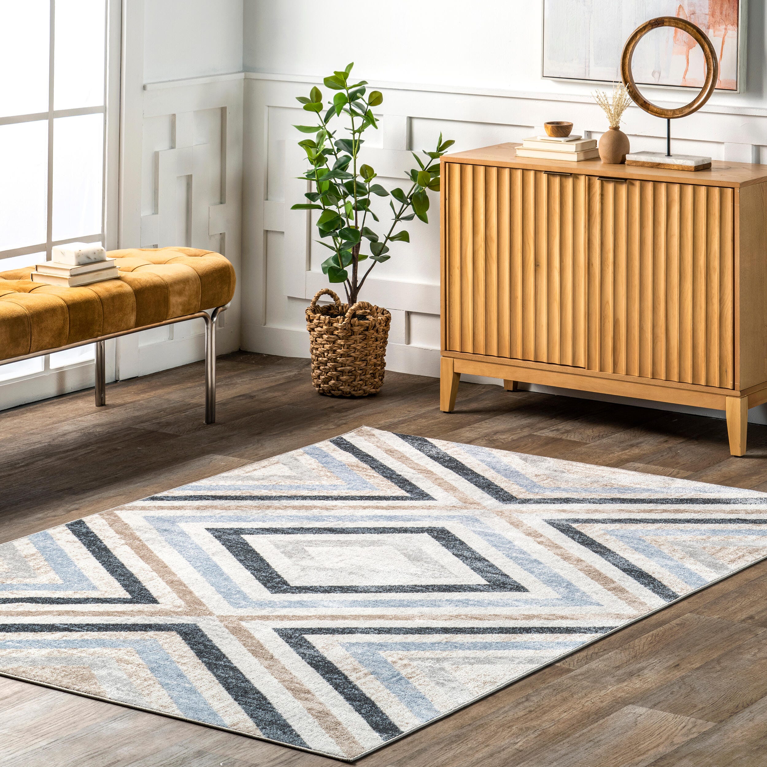 nuLOOM Akari 3' x 6' Runner Rug, Blue, rollover