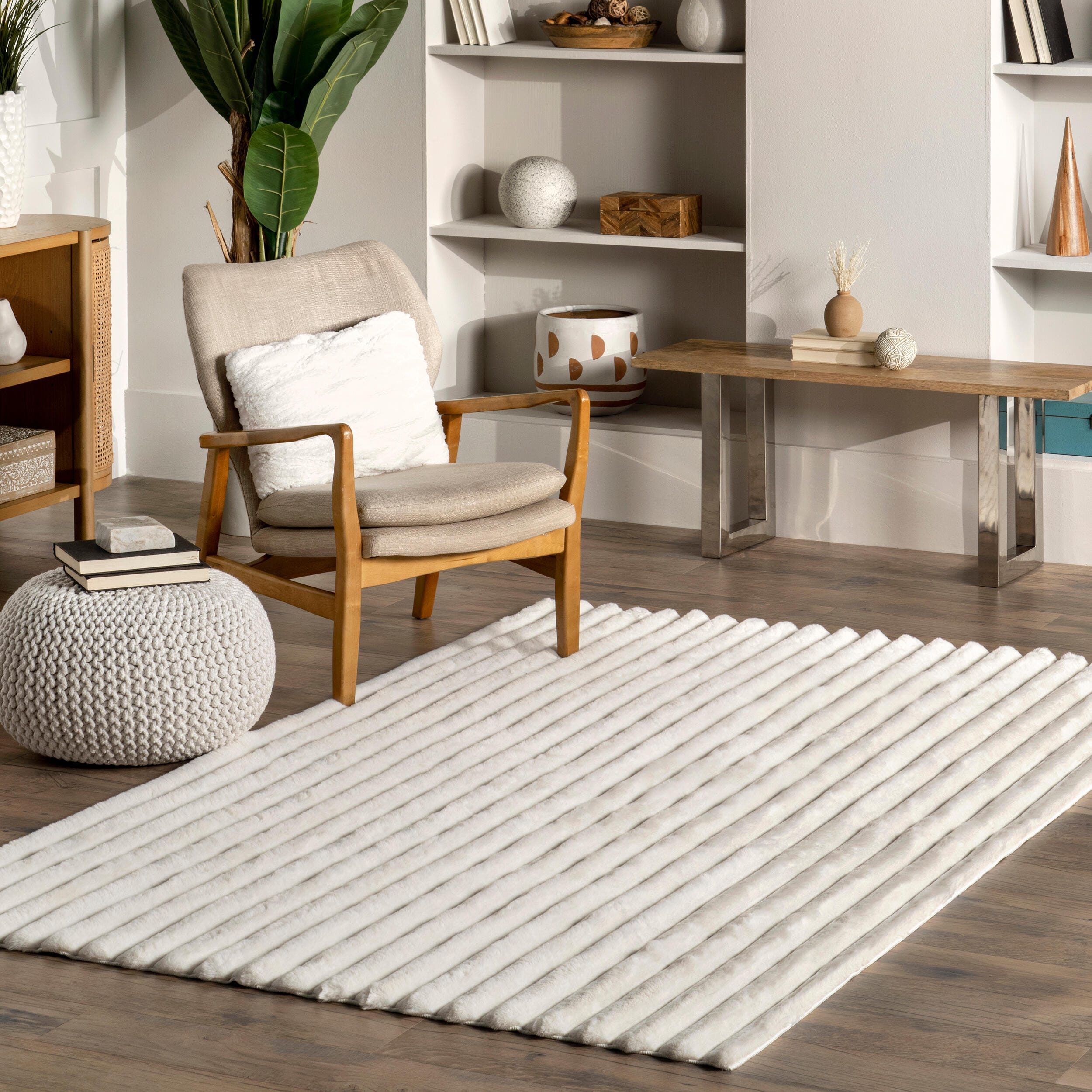 nuLOOM Kai 5' x 8' Oval Area Rug, Off White, rollover