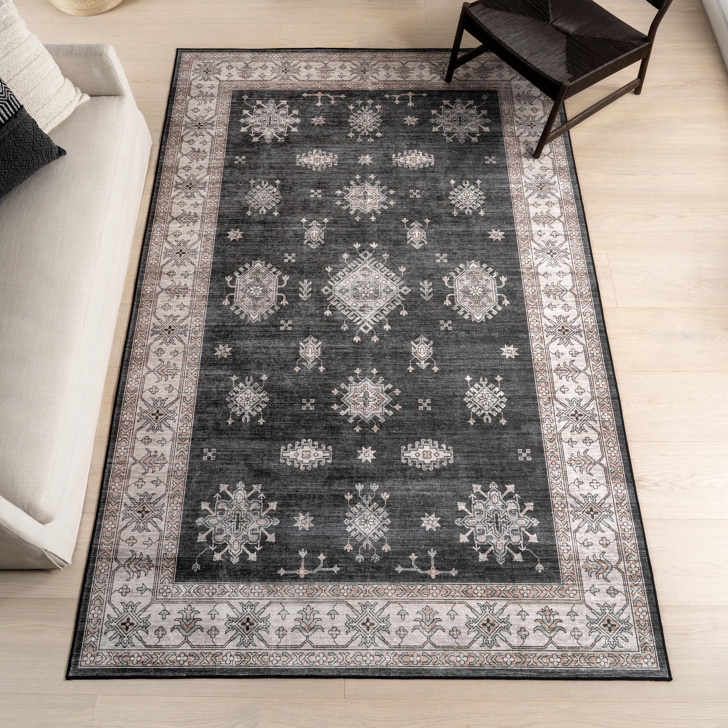 nuLOOM Moxie 6' Round Area Rug, Charcoal, rollover