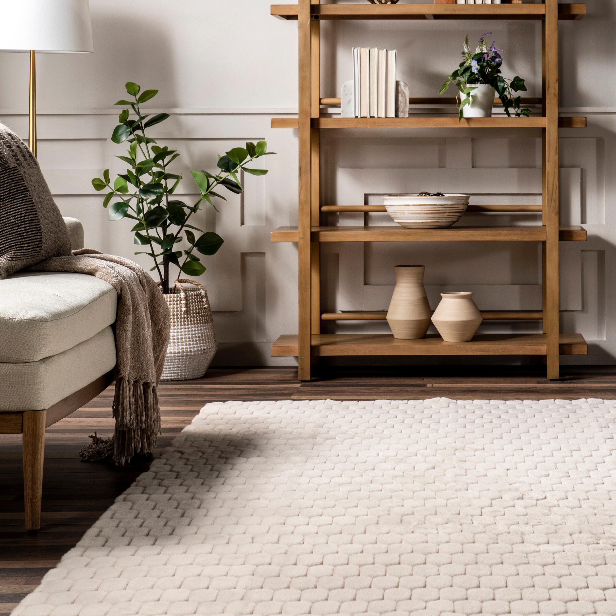 nuLOOM Nia 5' x 8' Area Rug, Beige, large